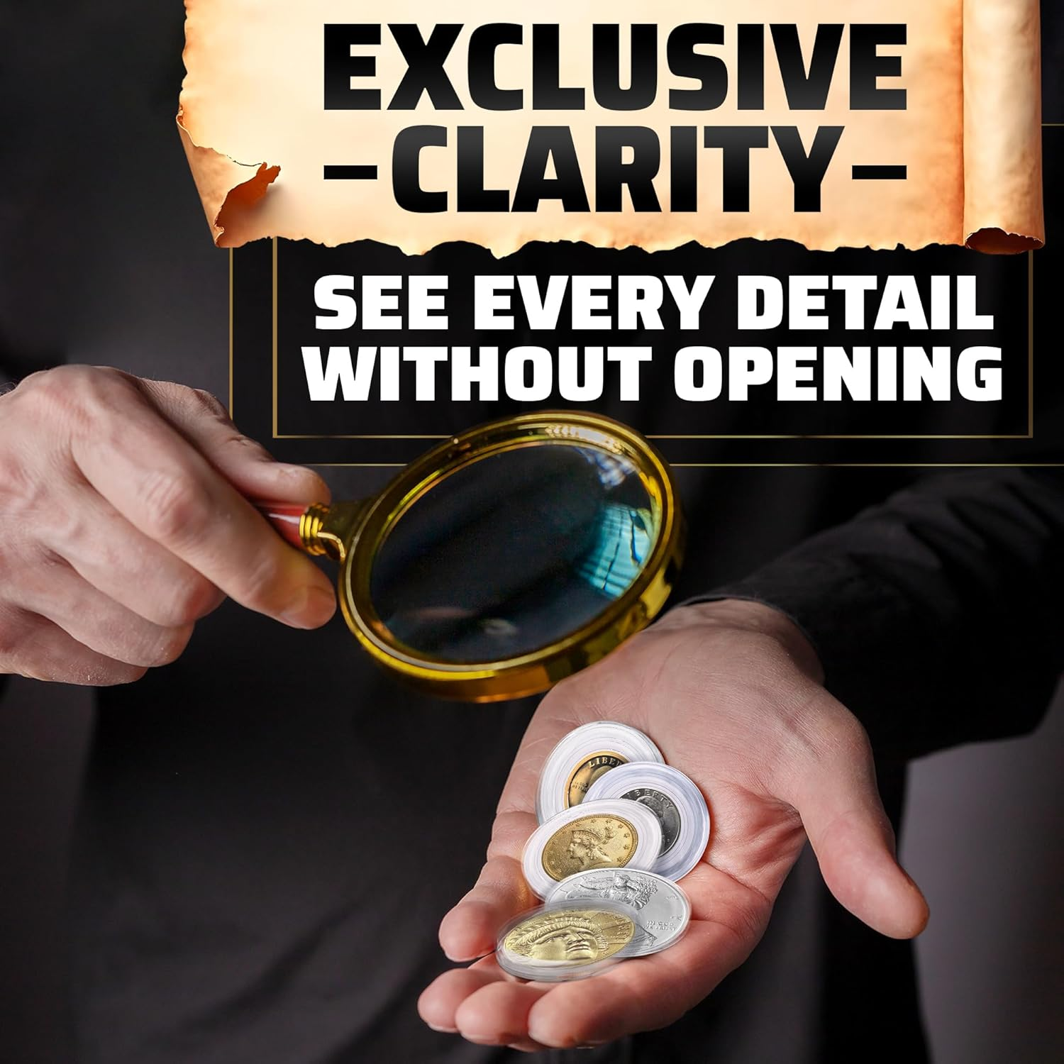 40 Mm Silver Coin Holder Coin Case Coin Capsules Storage Container with Storage Organizer Box for Coin Collection Supplies (60 Pieces) image number 1