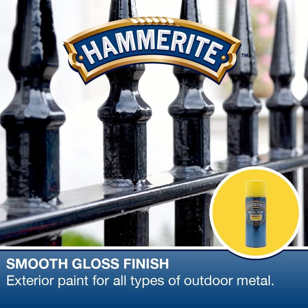 Hammerite Direct to Rust Metal Paint Aerosol with Smooth Finish 285 G, Yellow image number 3