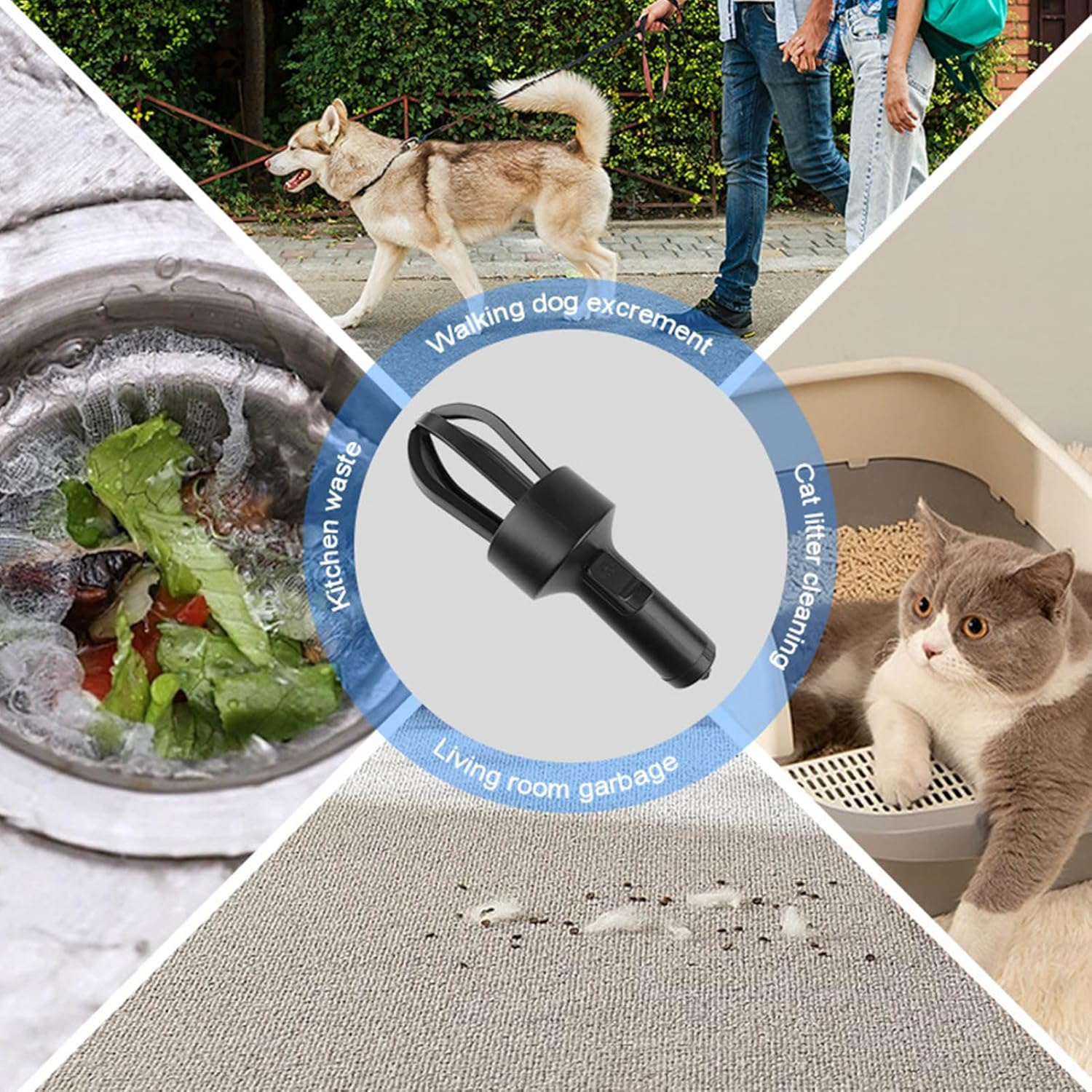 Dog Poop Scooper Portable Plastic Dog Waste Picker for Outdoor Walking a Dog