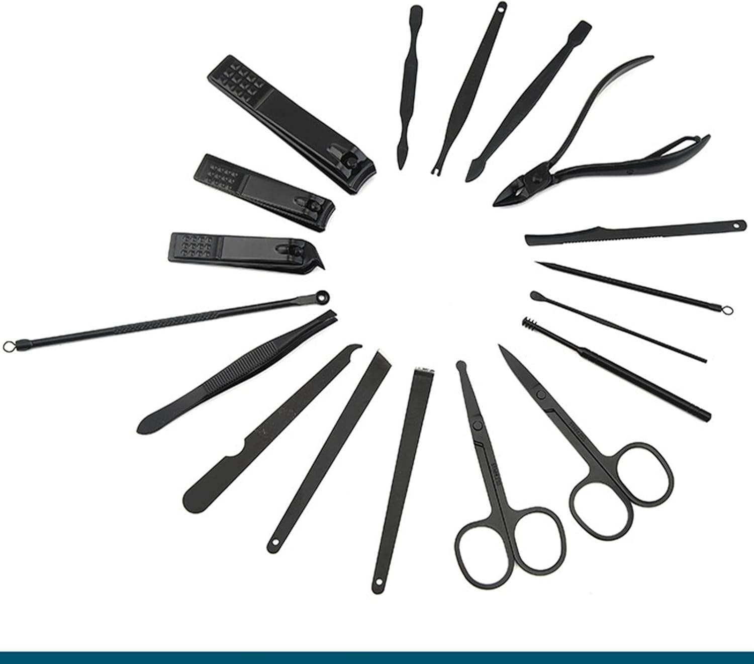 Professional Manicure Set, Nail Clippers Pedicure Kit, 23-Piece Stainless Steel Grooming Kit for Men, Boyfriend, Fathers, with Travel Case, Black image number 3