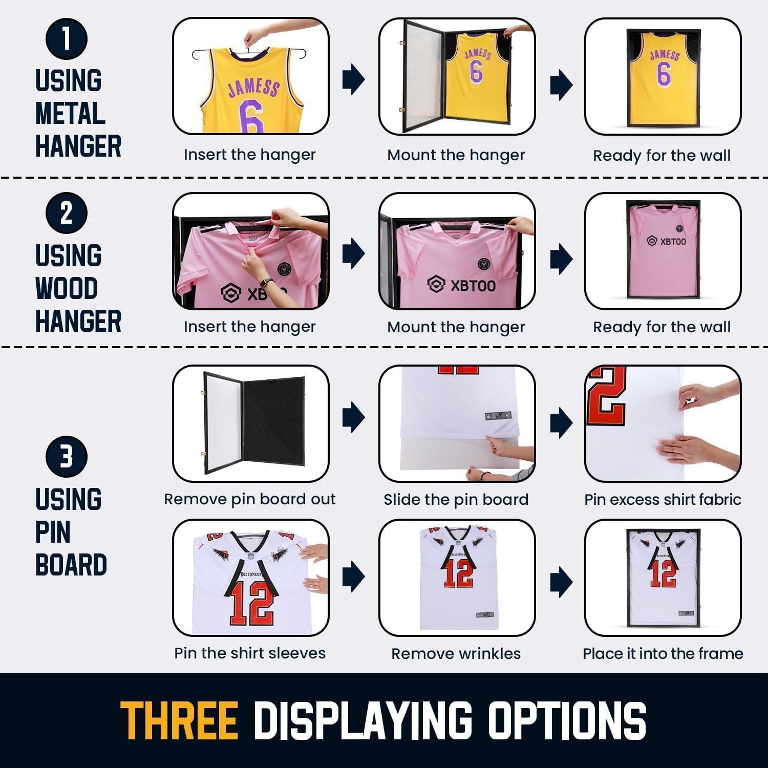 Jersey Display Frame Case Lockable,Sport Jersey Shadow Box with UV Protection,Large Sports Jersey Showcase Box for Football Basketball Baseball Hockey Black(1Pack) image number 6