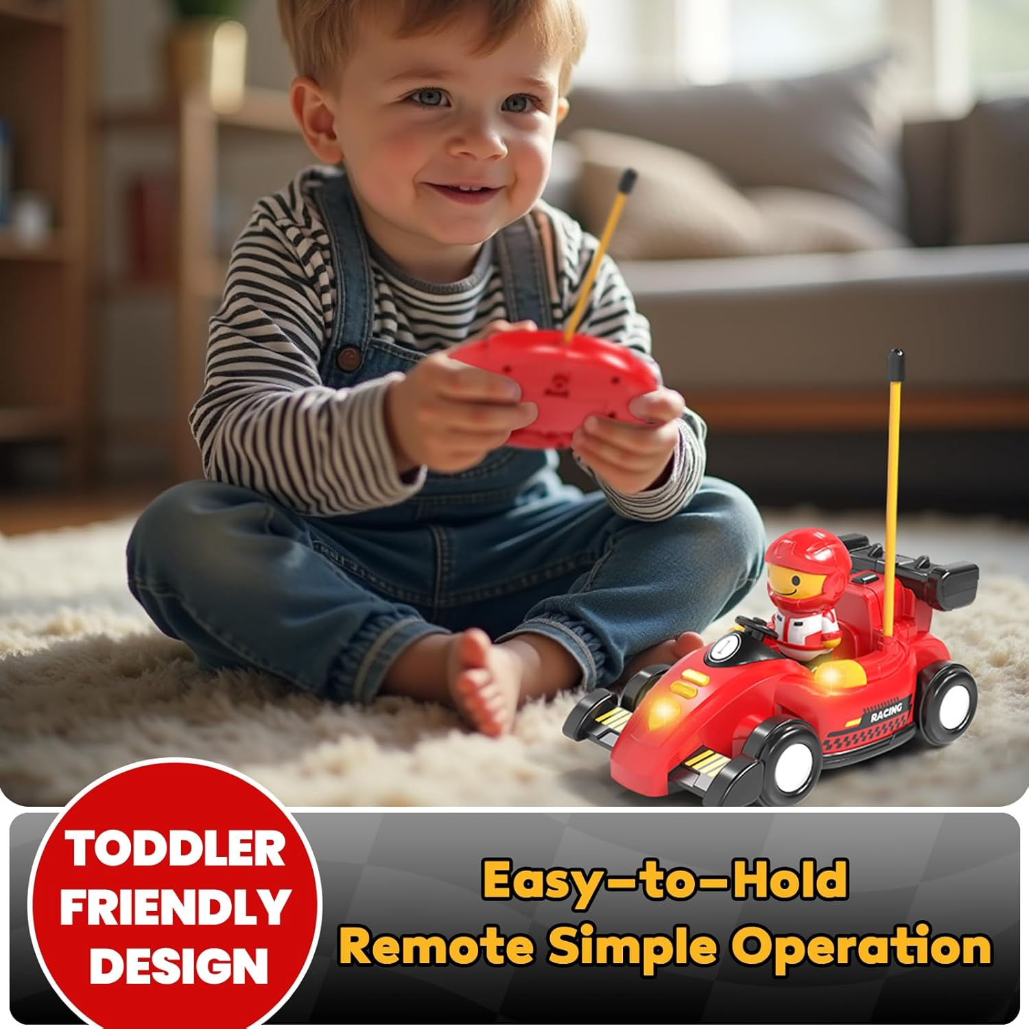 Lehoo Castle Remote Control Car, Toys for 2 Year Old Boy, Pop-Up RC Race Car 2 Year Old Boy Toys, Gifts for 2 Year Old Boys with Lights & Music image number 5