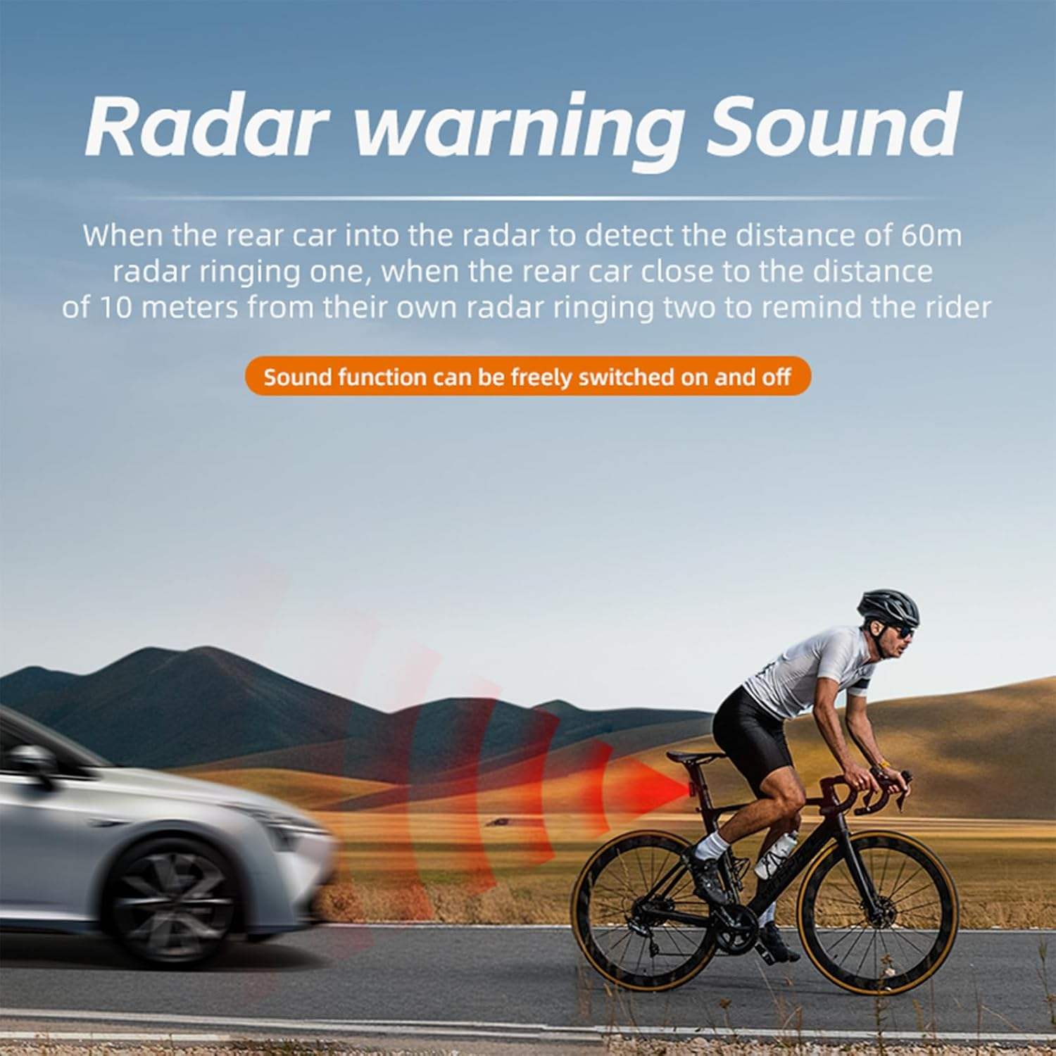 CYCLAMI Bike Radar Tail Light with 24Ghz Radar Detection, Active Alert & Brake Sensing, 500M Visibility, 5 Modes for Road/Mtb Cycling Safety Light, Vibration Wake-Up, IP64 Waterproof, Type C image number 3
