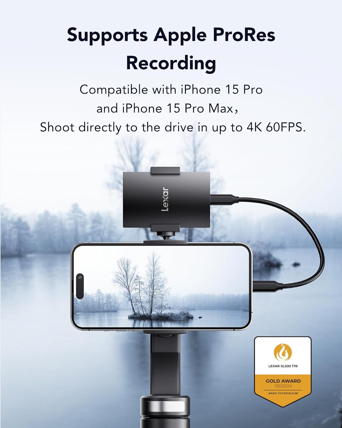 Lexar SL500 External SSD 1TB, USB3.2 Gen2X2 Portable SSD, PSSD up to 2000Mb/S Read, 1800Mb/S Write, External Solid State Drive for Iphone15 Series/Mac/Ps5/Xbox/Laptop/Pc (LSL500X001T-RNBNG) image number 1