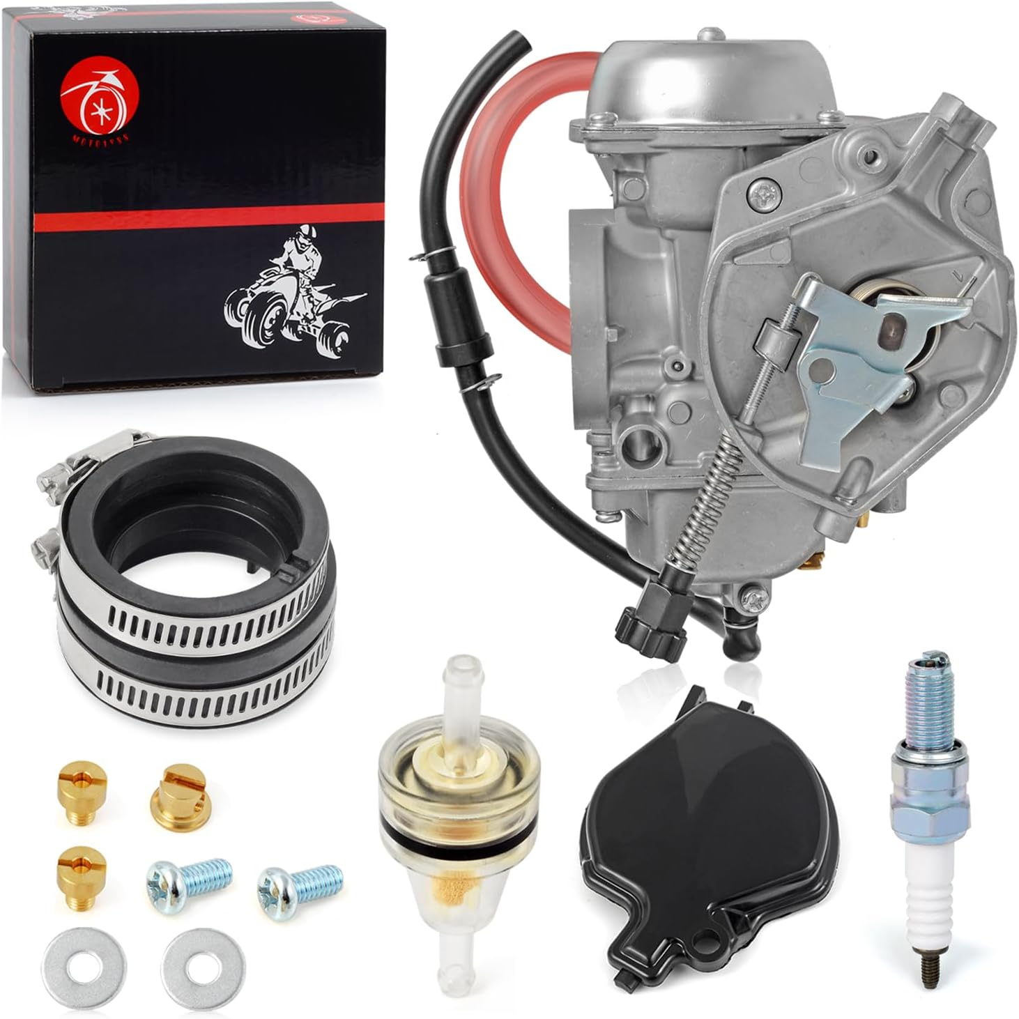 MOTO1988 Carburetor Carb and Intake Manifold for Kawasaki Prairie 360 KVF360 4X4 2003-2013 image number 1