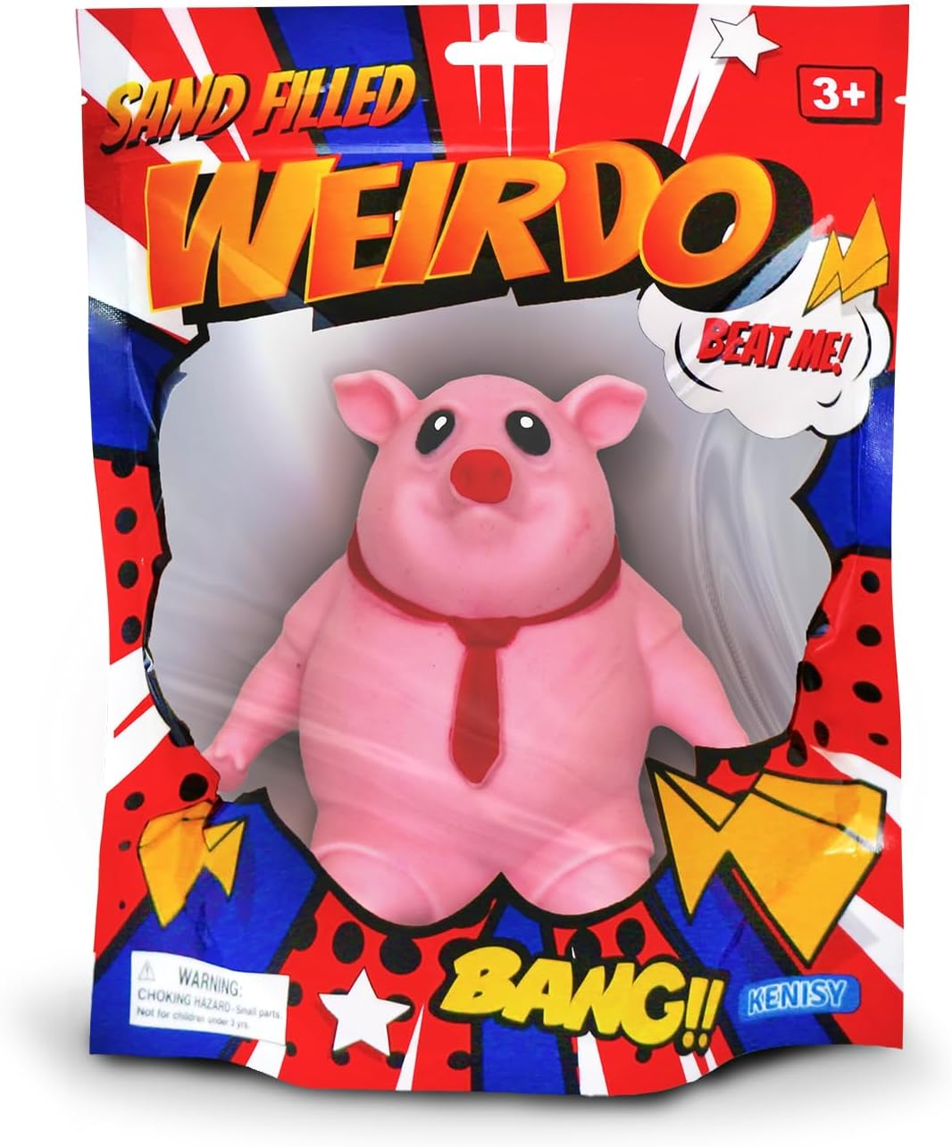 Sand Filled Weirdo, Tiktok Trend Squishy Stretching Monkey Sensory Fidget Toy for Kids and Adults Squeeze TPR Toys, anti Anxiety Stress Relief Gift Idea Viral (Pig)