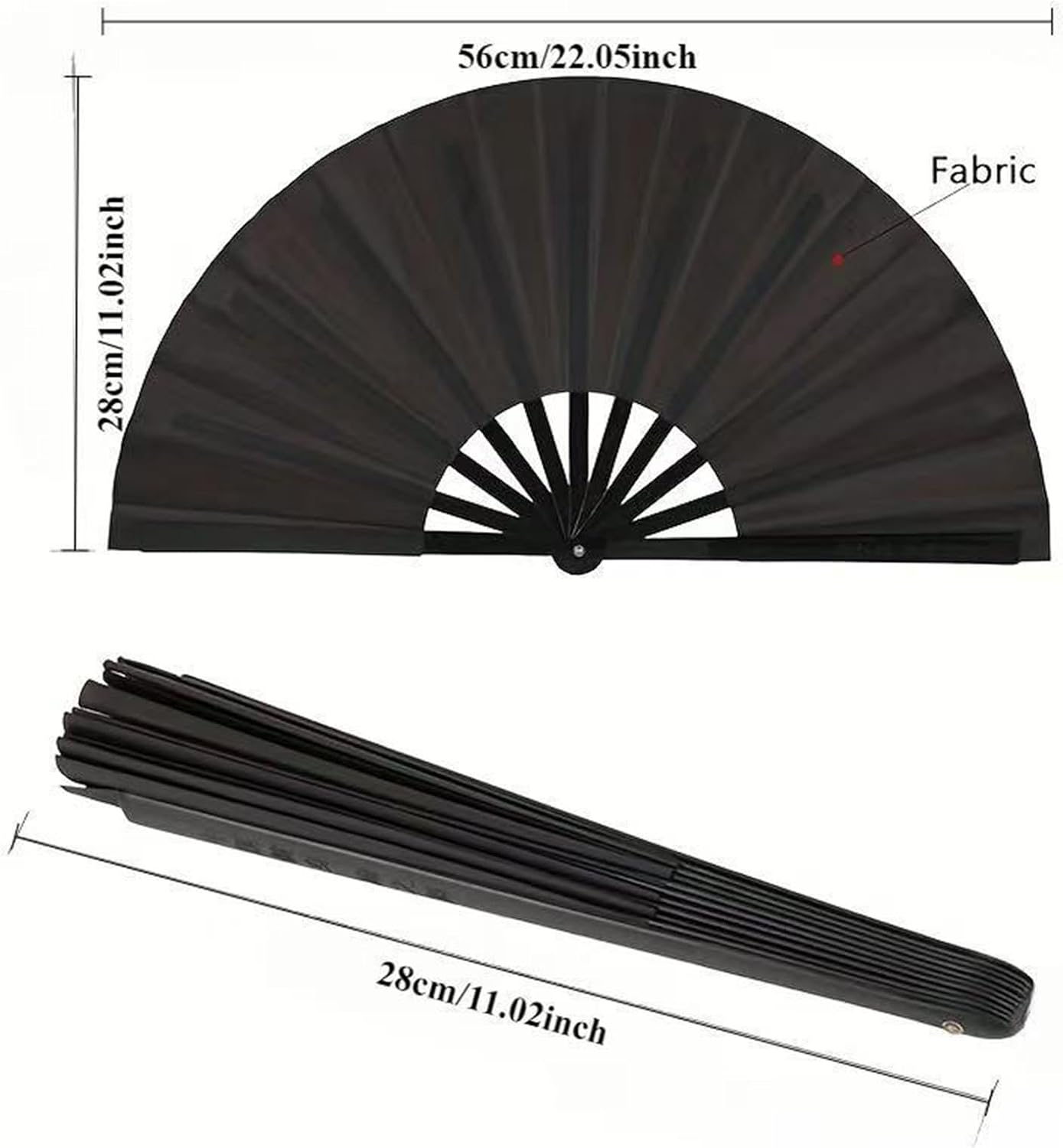 Jwqqwdza 2 Pcs Boots on the Ground Hand Fan for Women Men, 2025 Trendy Large Popping Fans for Line Dancing Party Wedding Photo Props, Decorative Folding Fan (Black, 2 Pcs) image number 2
