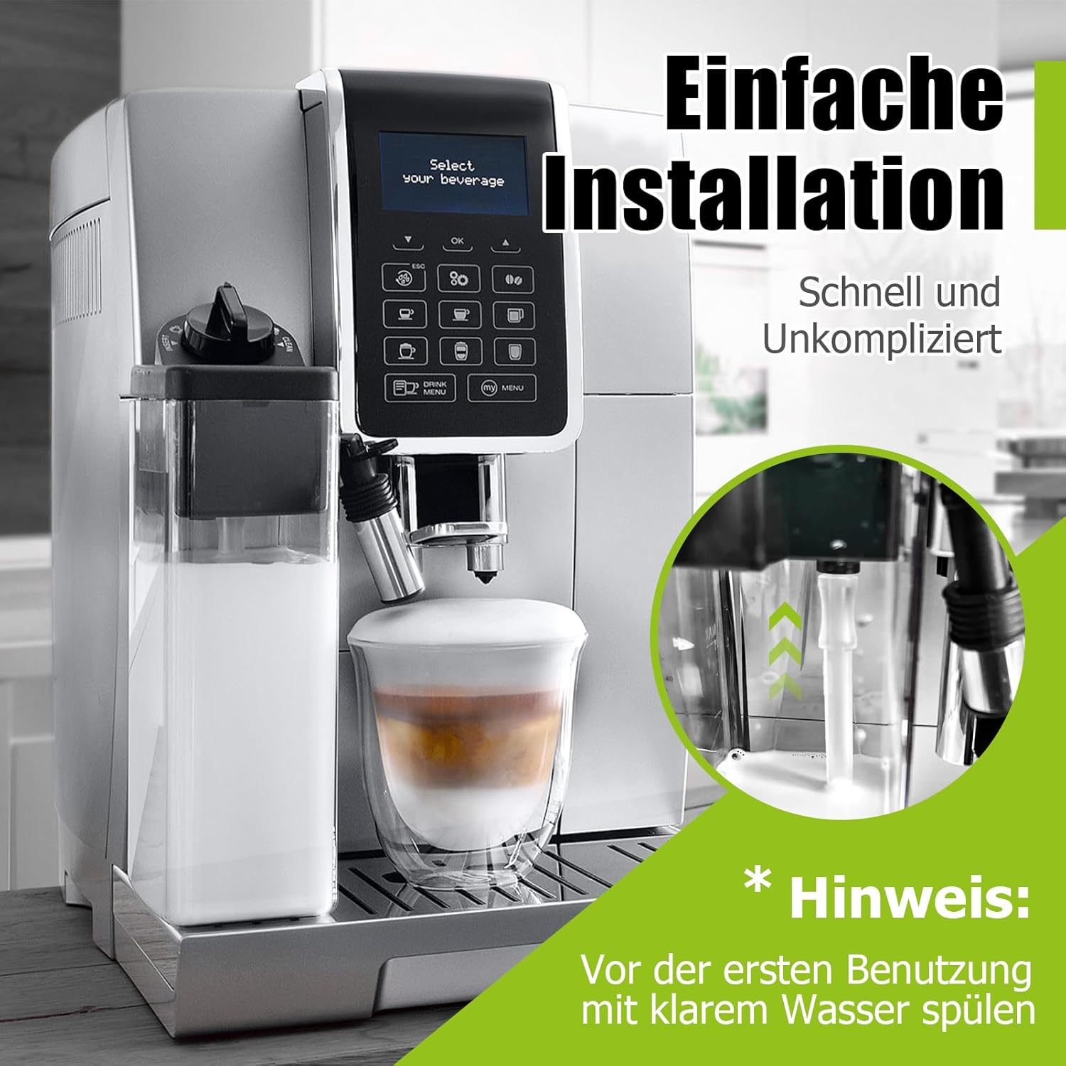 3Pcs Milk Intake Tube for Delonghi ECAM ETAM Esam, Ancable 15.7 Cm Milk Hoses Replacement for Delonghi Fully Automatic Coffee Machines with Lattecrema System 5313232961 image number 3