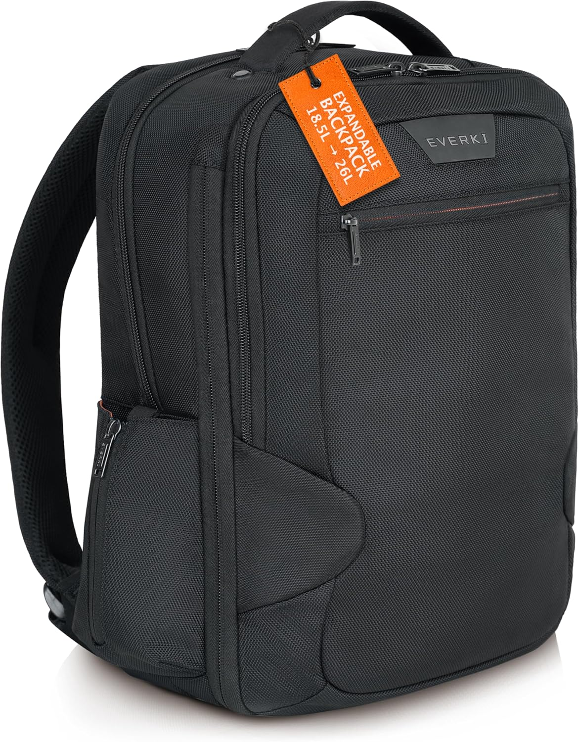 EVERKI Studio Expandable 15 Inch Macbook & Laptop Backpack for Men & Women, Travel Friendly Backpack, Professional Office Backpack for Men, Bookbag and Computer Backpack, Offers 26L Capacity - Black