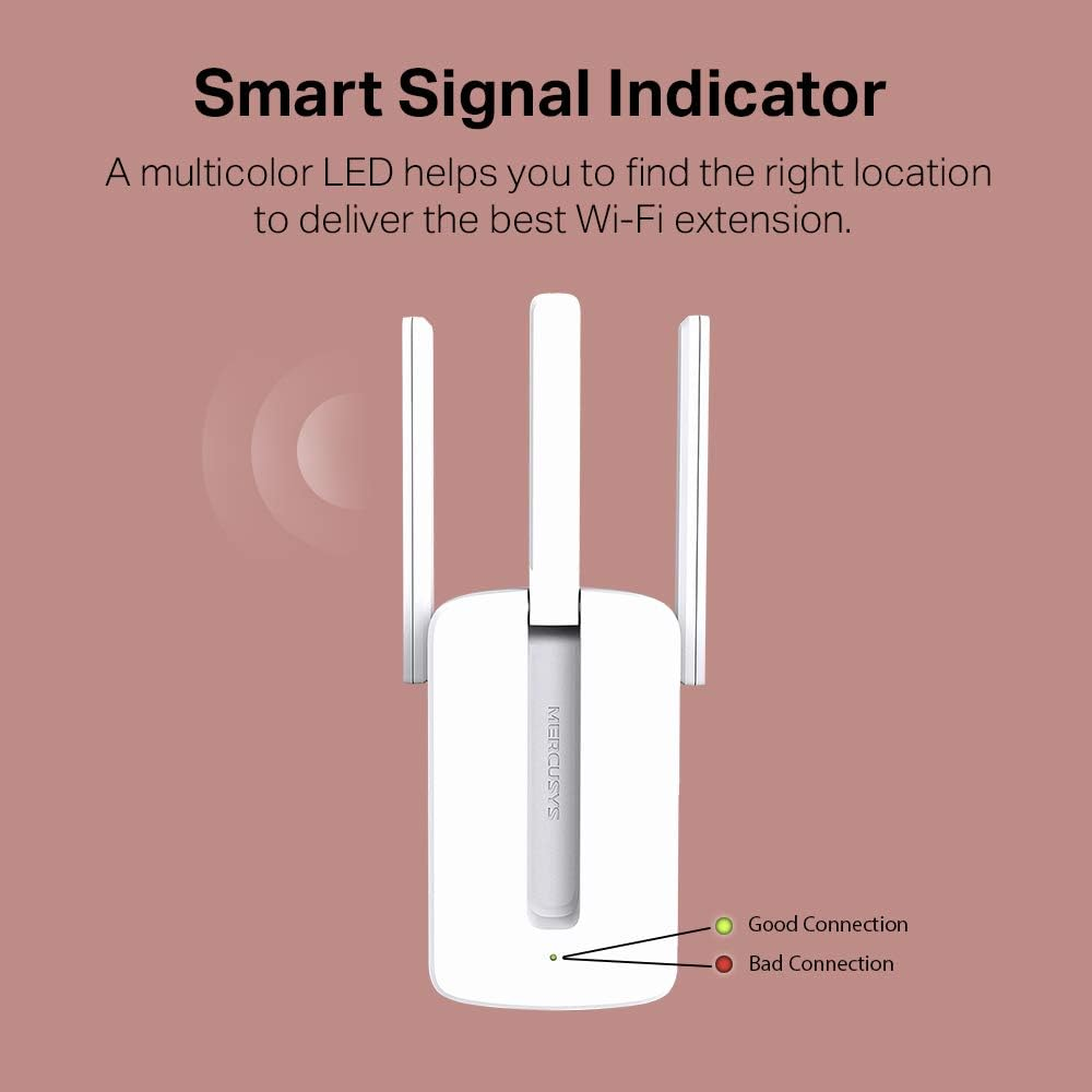 Tp-Link Mercusys MW300RE V4.0 Wireless Wifi Extender and Access Point, Speed Single Band 300Mbps, Three External Antennas with MIMO Technology, Improve Your Wifi Coverage, White (Germany Version) image number 5