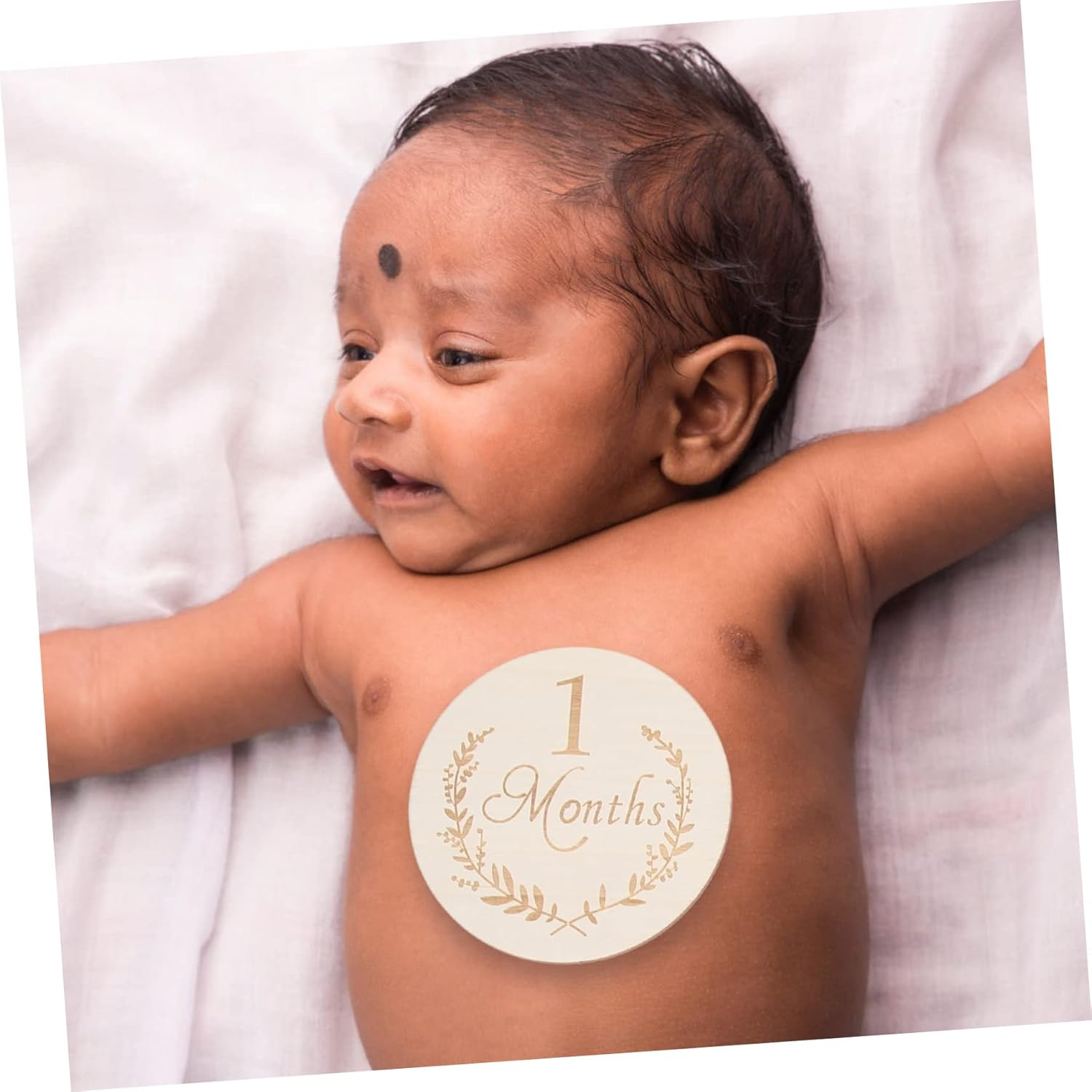 JEWEDECO 13Pcs Monthly Cards Wooden Slices Photo Props Natural Discs for Newborn Milestone Photography Durable Lightweight Commemorative Decoration image number 1