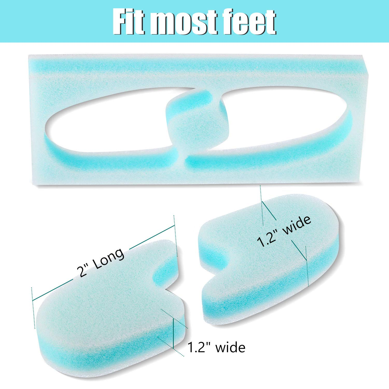 16 Pieces Foam Toe Spacers 3 Layer Toe Separators Toe Stretcher Divider for Align Toes Relief Friction Hammer Toes Overlapping Toes and Prevent Corns image number 6