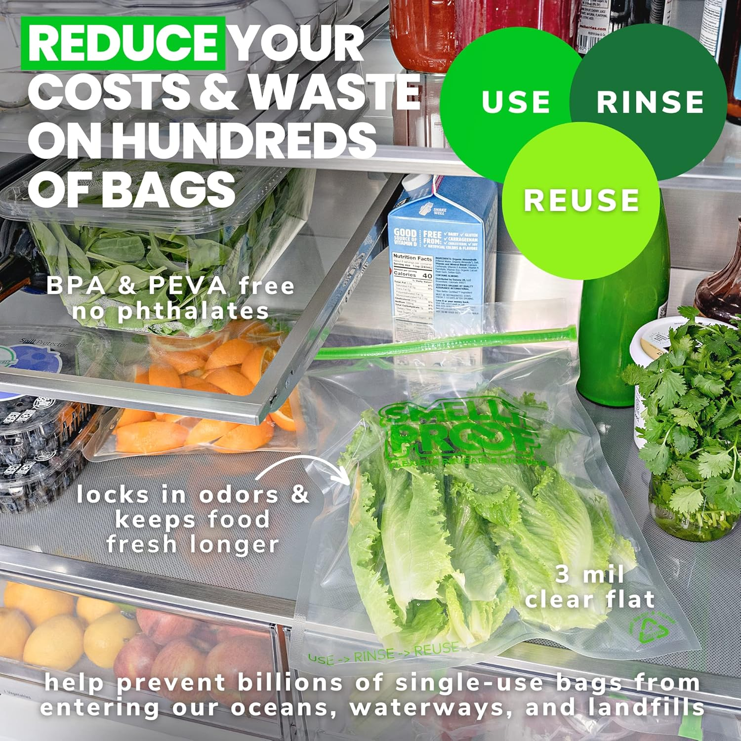 SMELLY PROOF - the Original No-Odor Baggie - Clear - Reusable - Made in the USA