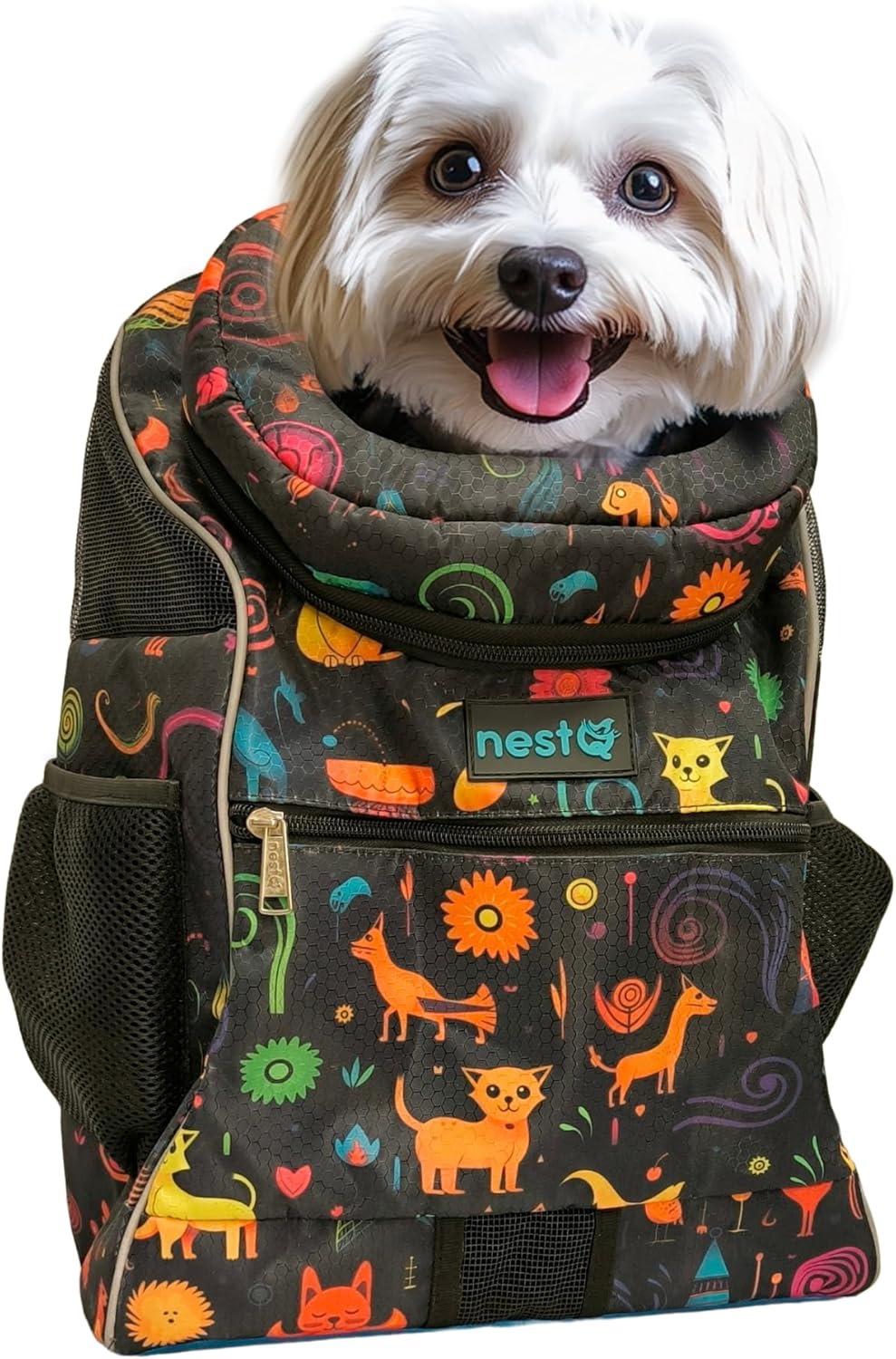 Backpack for Small Pets Such as Dogs and Cats up to 3 Kg &ndash; Neck Protector for Head &ndash; Travel Bag, Puppy Carrier &ndash; Size 43 X 30 X 20 Cm image number 4