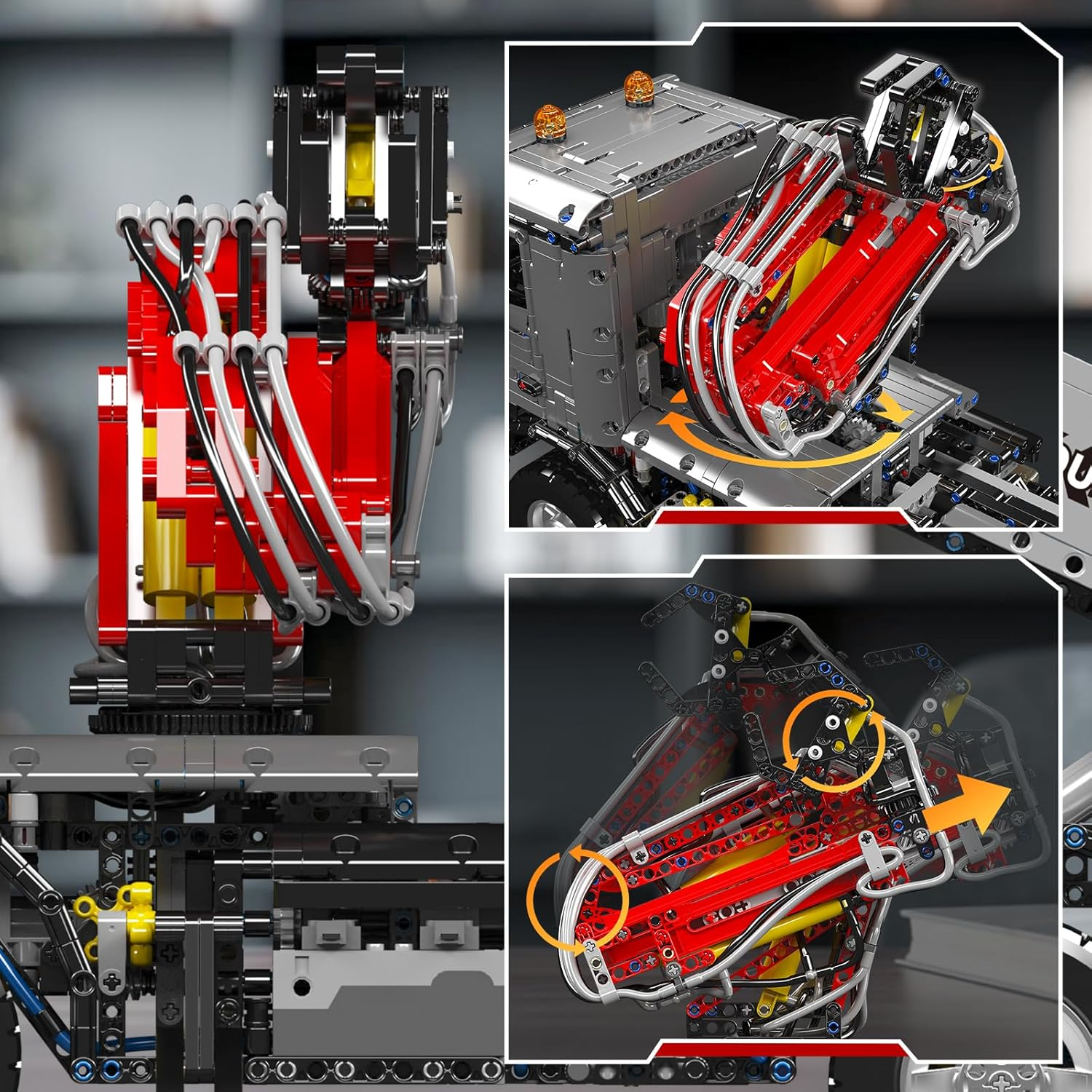 Mould King 19016 Mobile Crane Truck Building Kit,3767+ PCS Pneumatic Engineering Vehicle with Dual Remote Control, Construction Building Model Toy for Boys Adults Teens