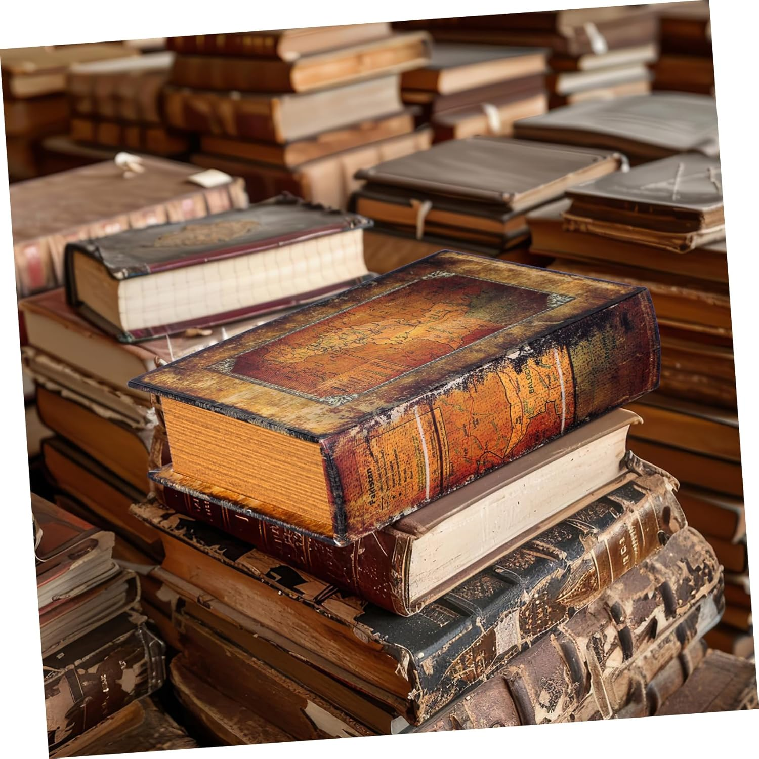 Ipetboom Vintage Book Shaped Box Bible Storage Organizer European Style Fake Book Decor Jewelry Keepsake Home Office Shelf Prop image number 2