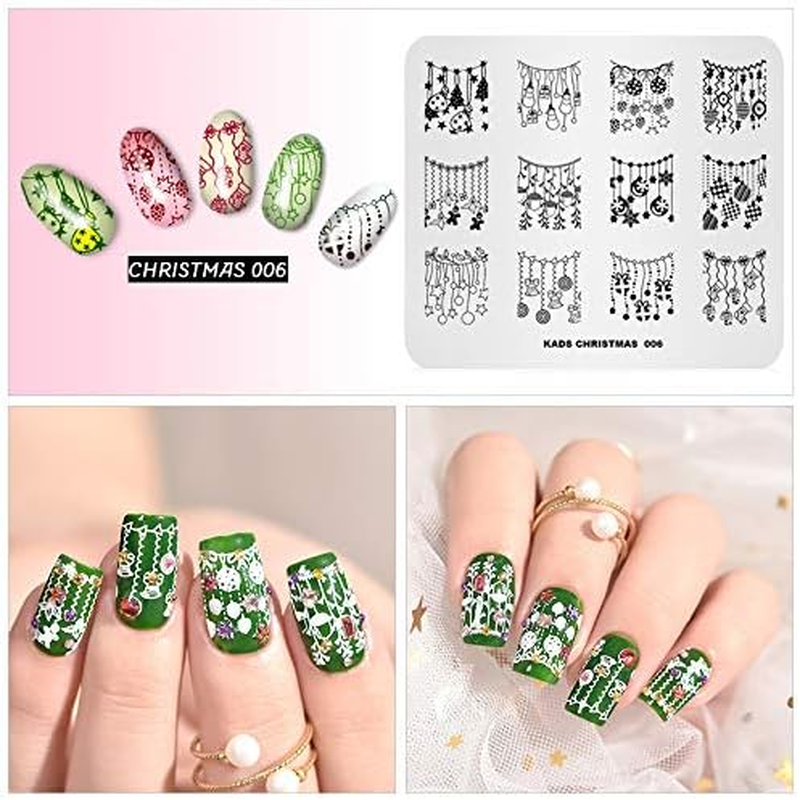 Nail Art Stamping Plate Template Christmas Theme Christmas Decoration Socks Christmas Bell Pattern DIY Nail Art Picture Stamp Stamping Plates Manicure Print Tool image number 2