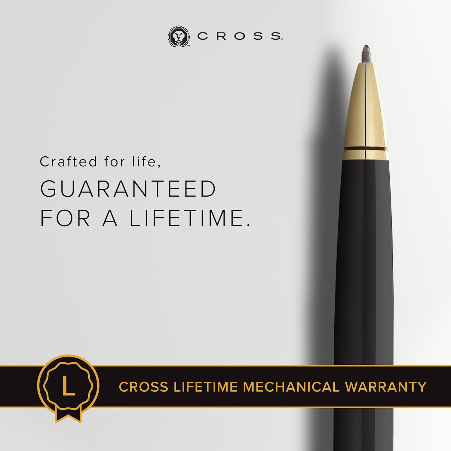 Cross Coventry Ballpoint Pen, Black Lacquer with Gold Finish image number 1