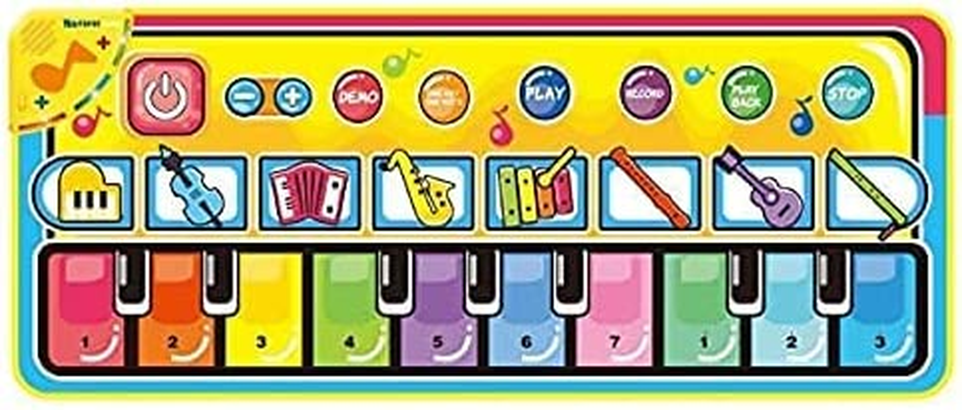 Kids Musical Piano Mats, Musical Toys Baby Floor Piano Keyboard Big Mat Carpet Blanket Touch Playmat Early Education Toys for 1 2 3 4 5 6+ Year Girls Boys Toddlers (140 X 60Cm)