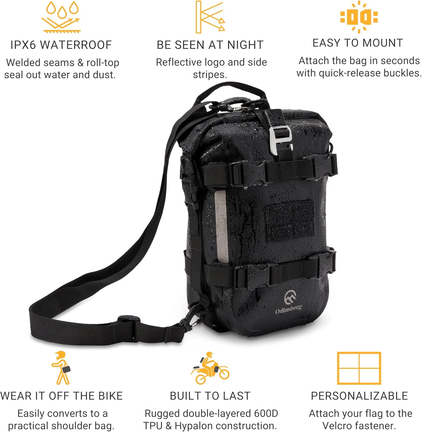 Waterproof Motorcycle Tail Bag 7L Motorcycle Dry Bag Crash Bar Bags Used as Motorcycle Luggage Bag Sissy Bar Bag Back Seat Saddle Bag Rack Fender Bag Pouch Dirt Bike Pack for Moto Enduro ATV image number 5