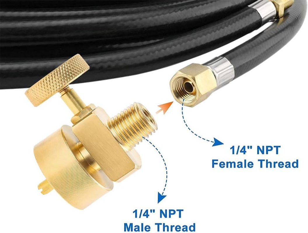 Mtsooning 1LB Propane Tank Refill Adapter for Throwaway Cylinder, with 1/4" Male NPT Thread X 1"-20 Female Cylinder Thread Fitting Connector for Stove, Grill image number 6