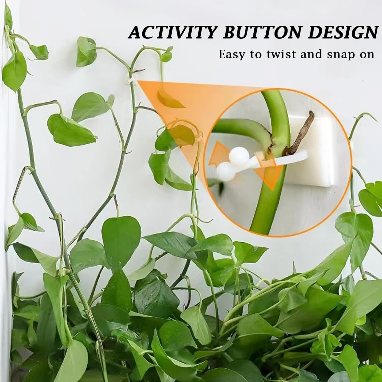 Self-Adhesive Vine Plant Climbing, 50Pcs Wall Fixer Vine Clips, Invisible Plant Climbing, Wall Clips, Wall Vines Fixture Wall Sticky Hook for Gardening Plant Support Fixture image number 5