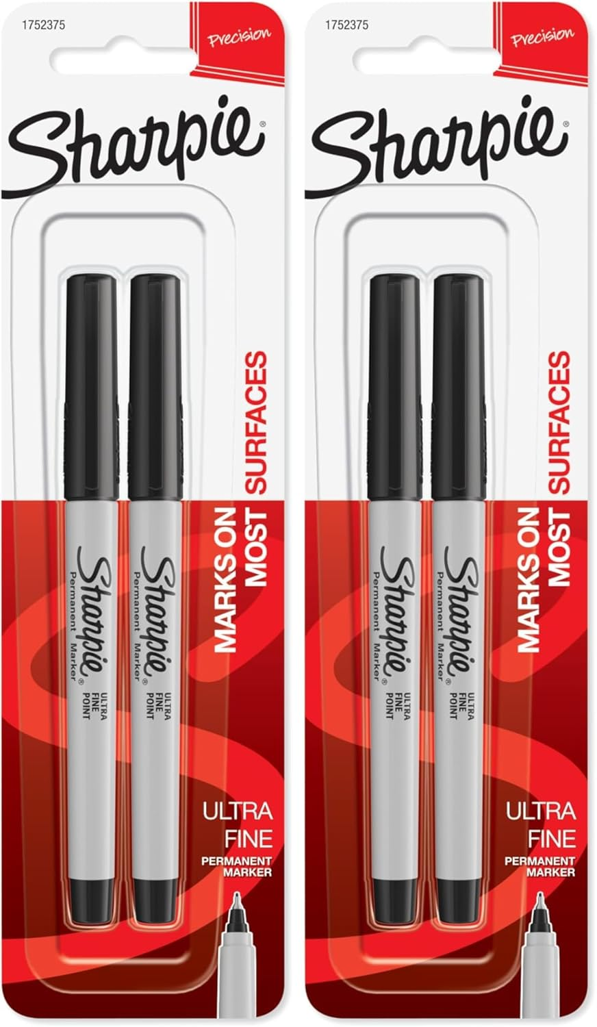 Sharpie Ultra Fine Marker, Black (Pack of 2) image number 1