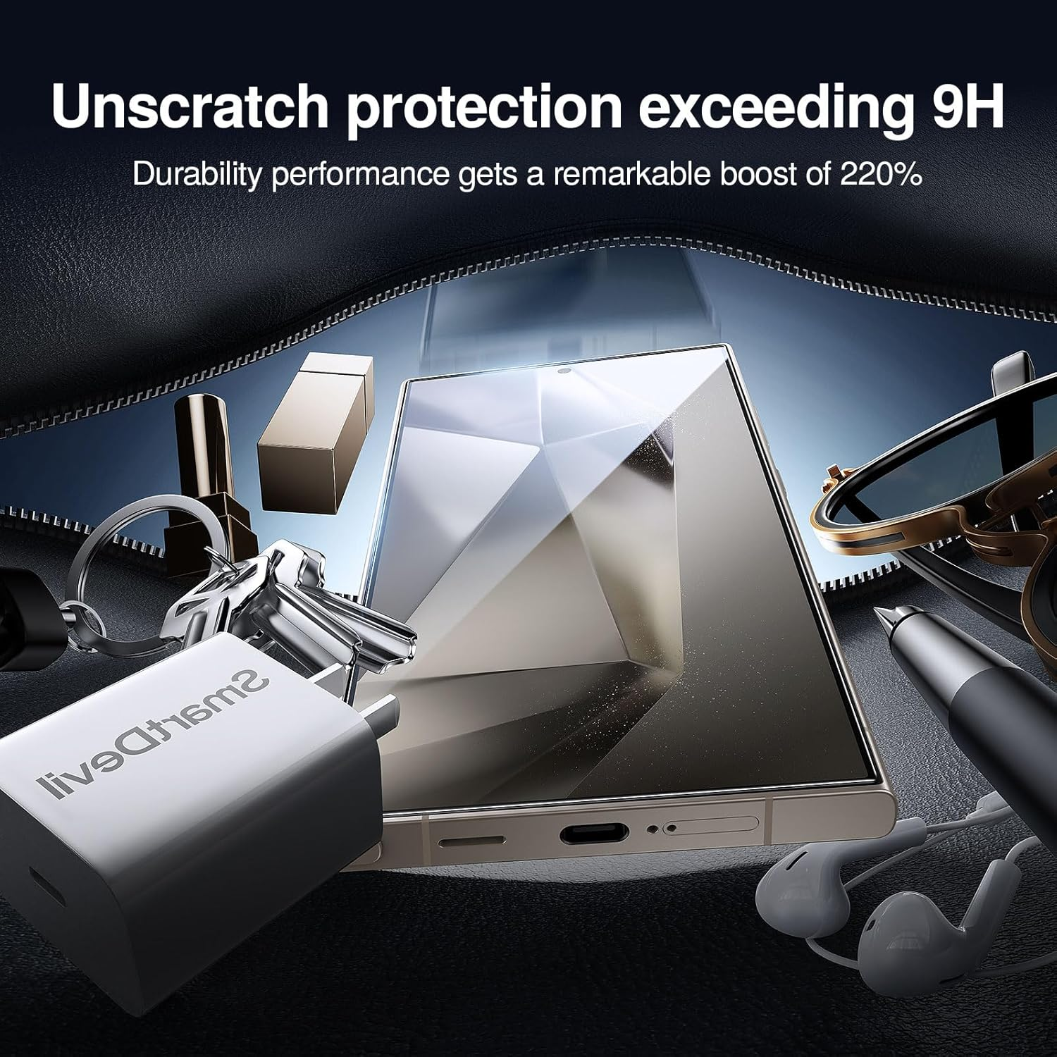 SMARTDEVIL [3 Pack] Screen Protector for Samsung Galaxy S24 Ultra (6.8 Inch), Fast & Easy Installation, Clear 9H Tempered Glass Film, Bubble-Free & Dust-Free, Support Fingerprint & Face ID Reader image number 2