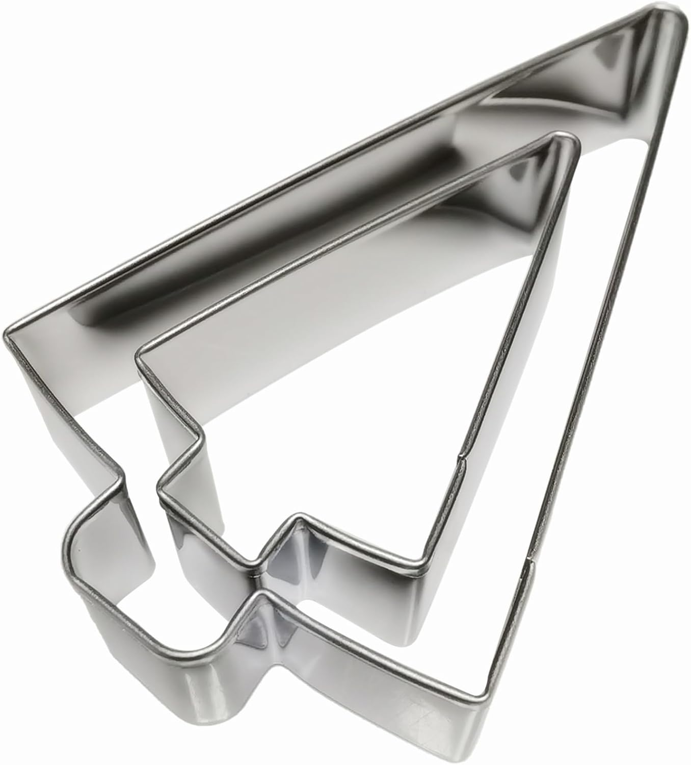 Tree Shaped Cookie Cutters Set of 2 Pcs, Stainless Steel Christmas Tree Fondant Cutter Molds Baking DIY, 4 Inches/2.5 Inches (Tree Shape C) image number 2