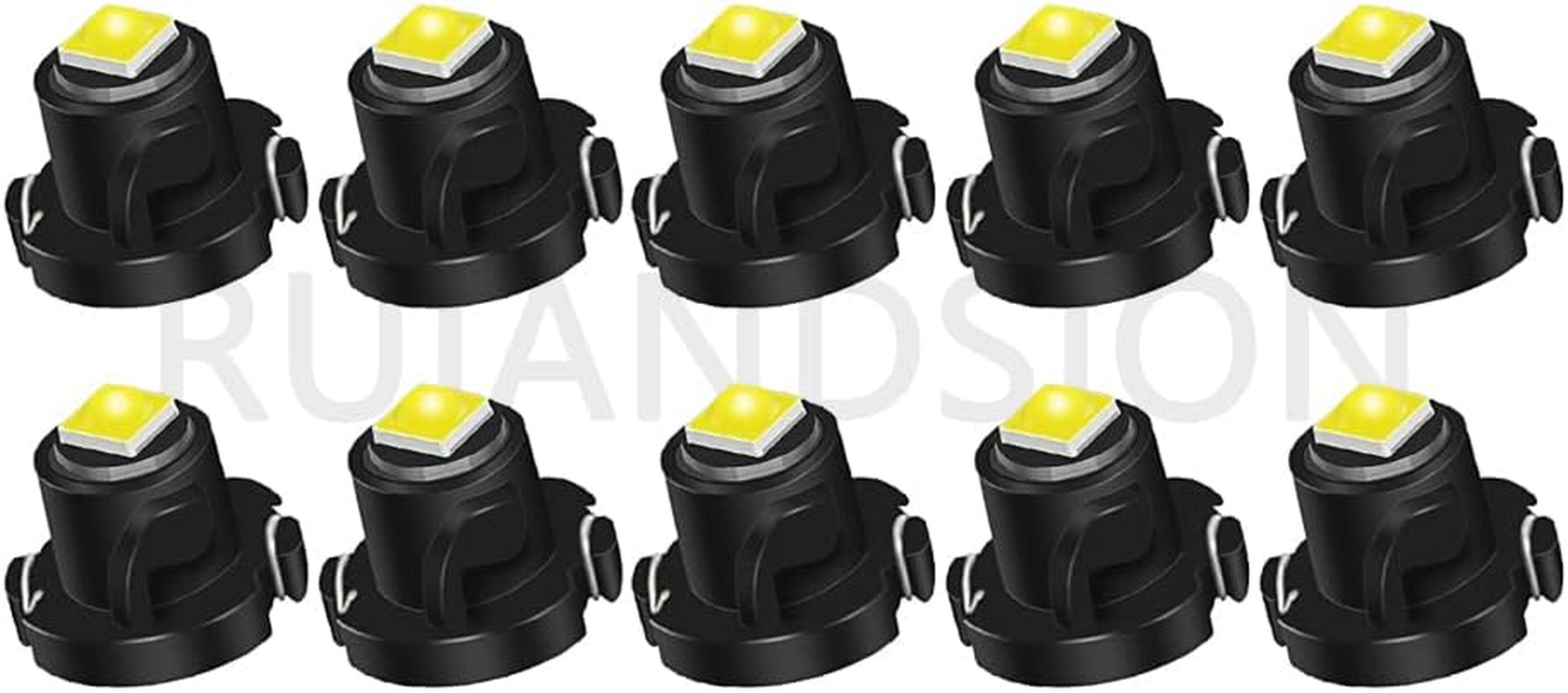 Ruiandsion 10Pcs T4.2 LED Bulb White 10Mm Base 5050 1SMD LED Bulbs for Car Dashboard Instrument Reading Gauge Panel Lights image number 6