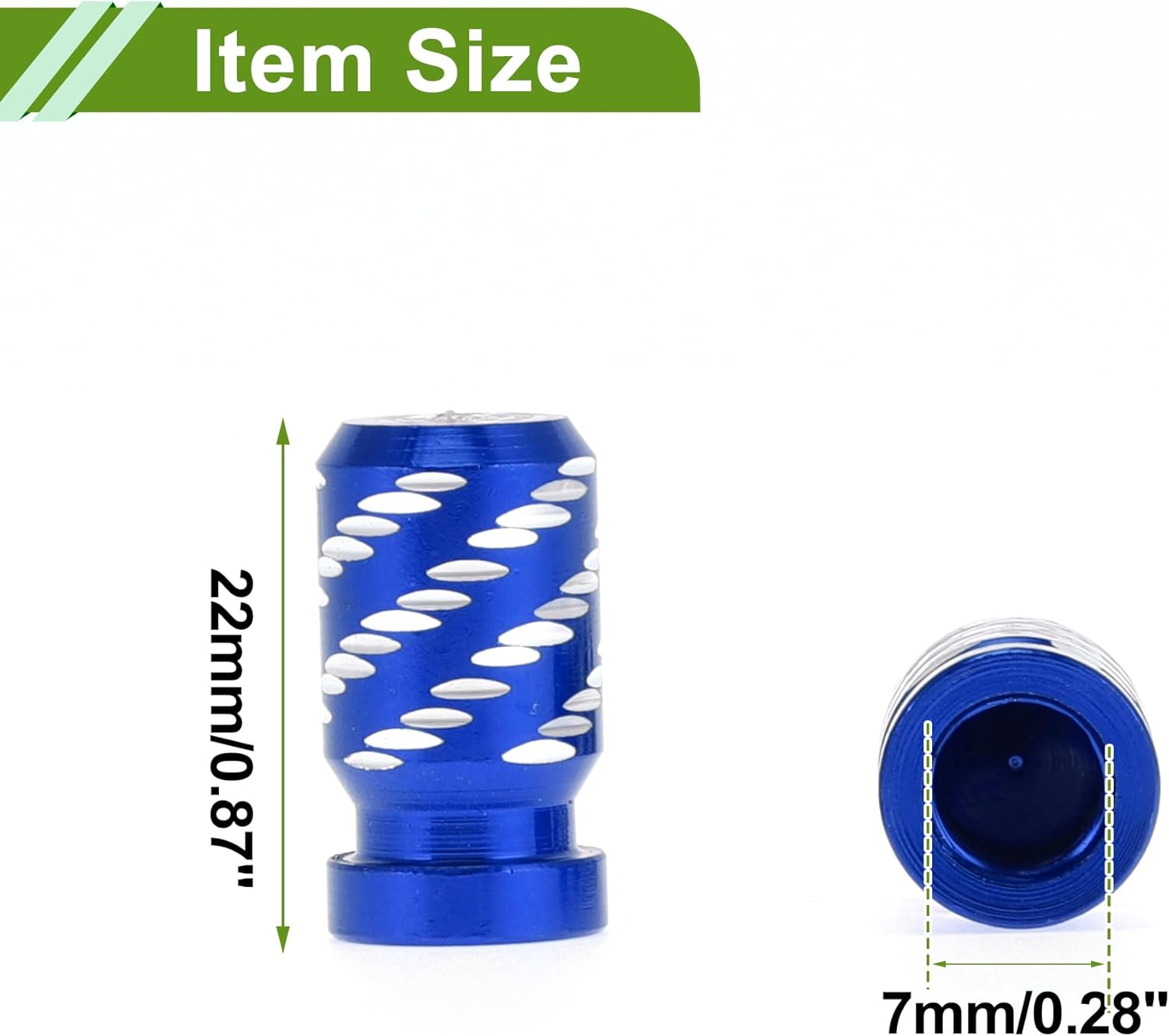 HOPESPANNER Tyre Valve Caps Decorative Blue Wing Pattern Tyre Valve Dust Covers 7 X 22 Mm Aluminium Alloy Pack of 4 image number 2