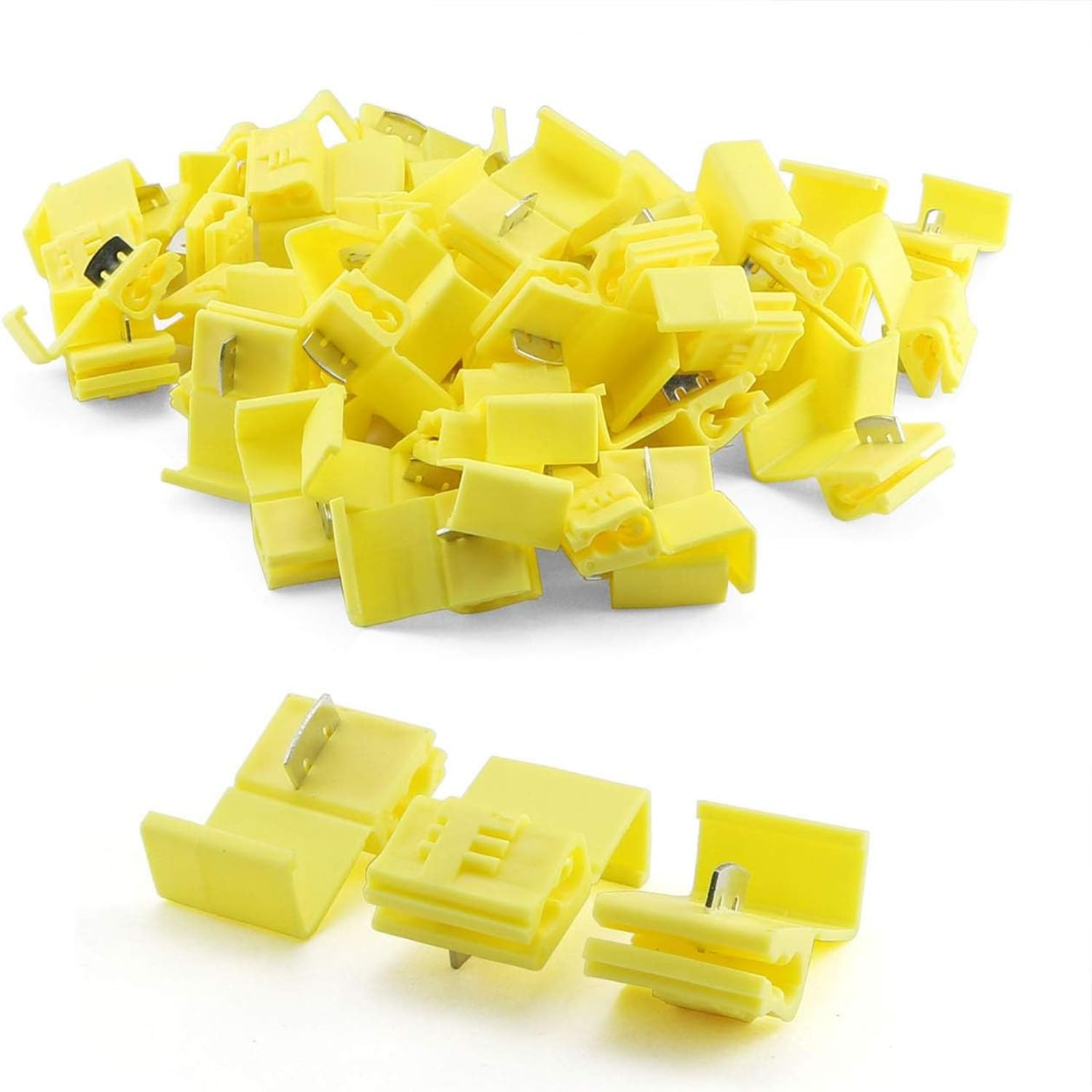 50PCS Solderless Quick Splice Wire Connectors, 12-10 AWG Scotch Lock Snap Electrical Wire Connector (Yellow) image number 4