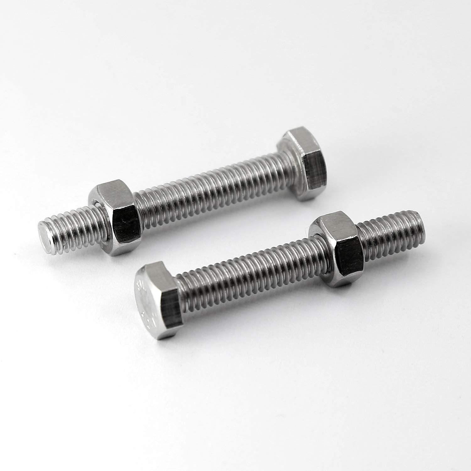 (30 Sets) M5-0.8 X 50Mm Hex Head Bolts and Nuts Set, 304 Stainless Steel,Full Thread, Bright Finish, Machine Thread image number 1
