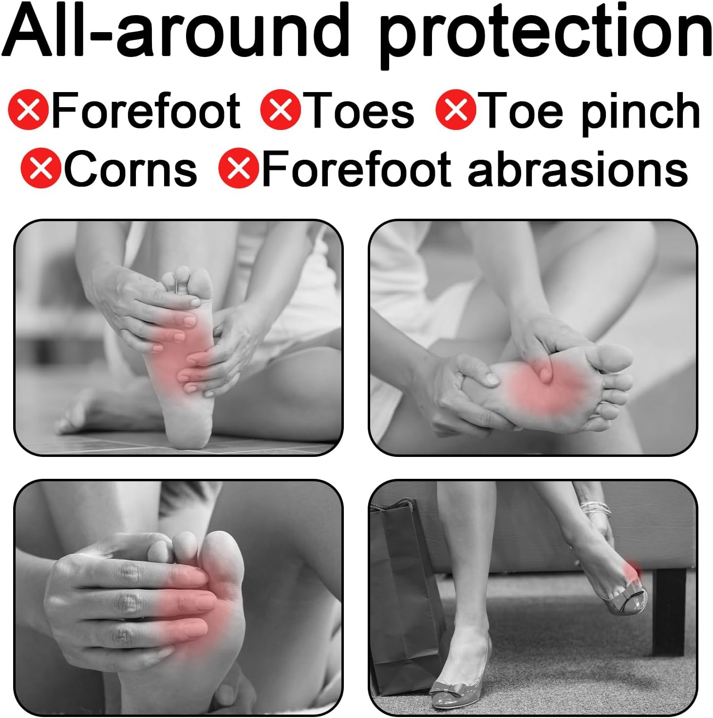 2 Pairs Silicone Toe Separators, Clear Toe Spacers Soft & Breathable Toes Straightener Corrector for Women Men Overlapping & Curled Toes image number 1