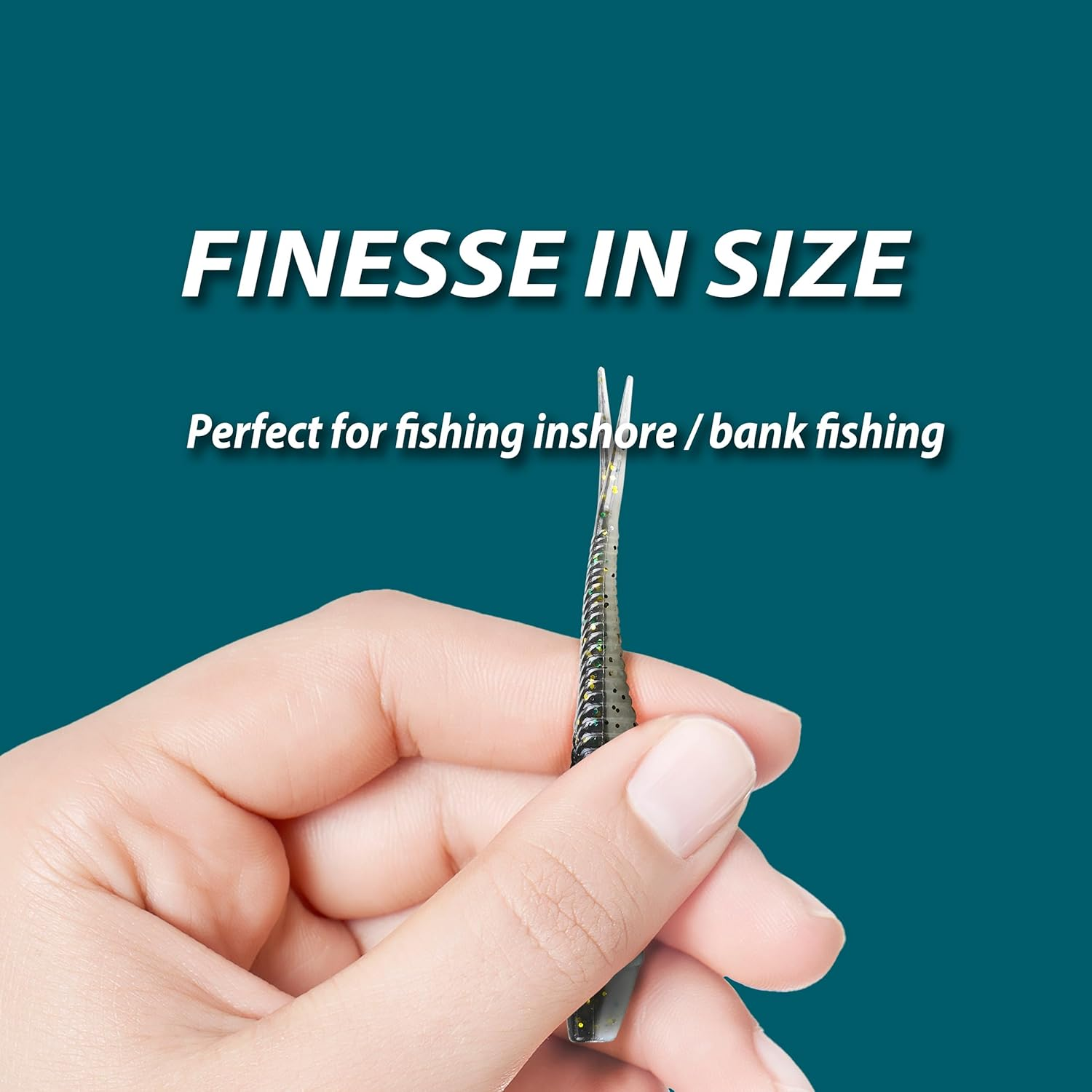 Keencatch Soft Plastic Swimbait with Jighead, Fishing Lure for Flathead Trevally Estuary Perch Bass Trout Snapper, Fluke Bait Minnow 40PCS 7Cm/2.76'', Jerk Shad for Saltwater/Freshwater image number 6