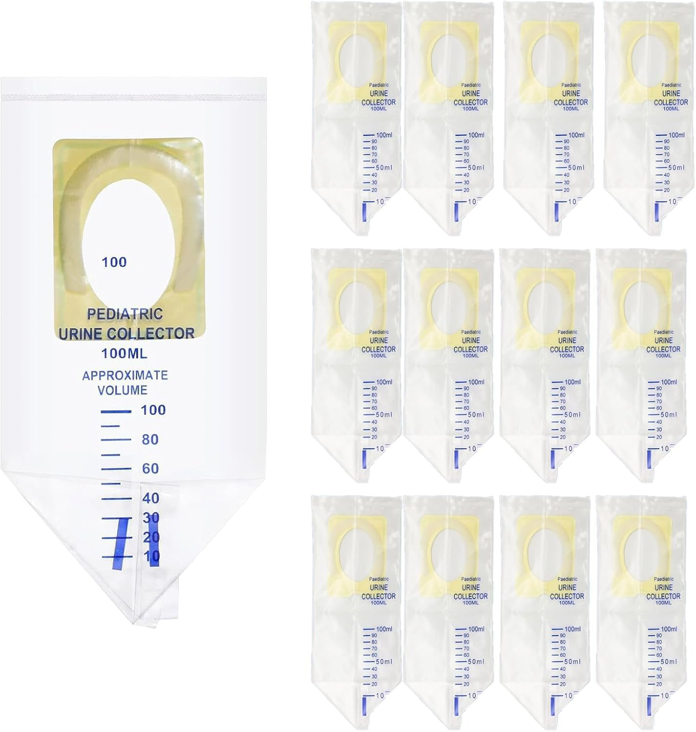 20 PCS Pediatric Urine Bag Collector, 100Ml Baby Catcher Pouch Individual Pee Bags, Disposable Travel Multipurpose Collection, Clear Catcher Convenient Holder for Kids Infant Urine Collection image number 3
