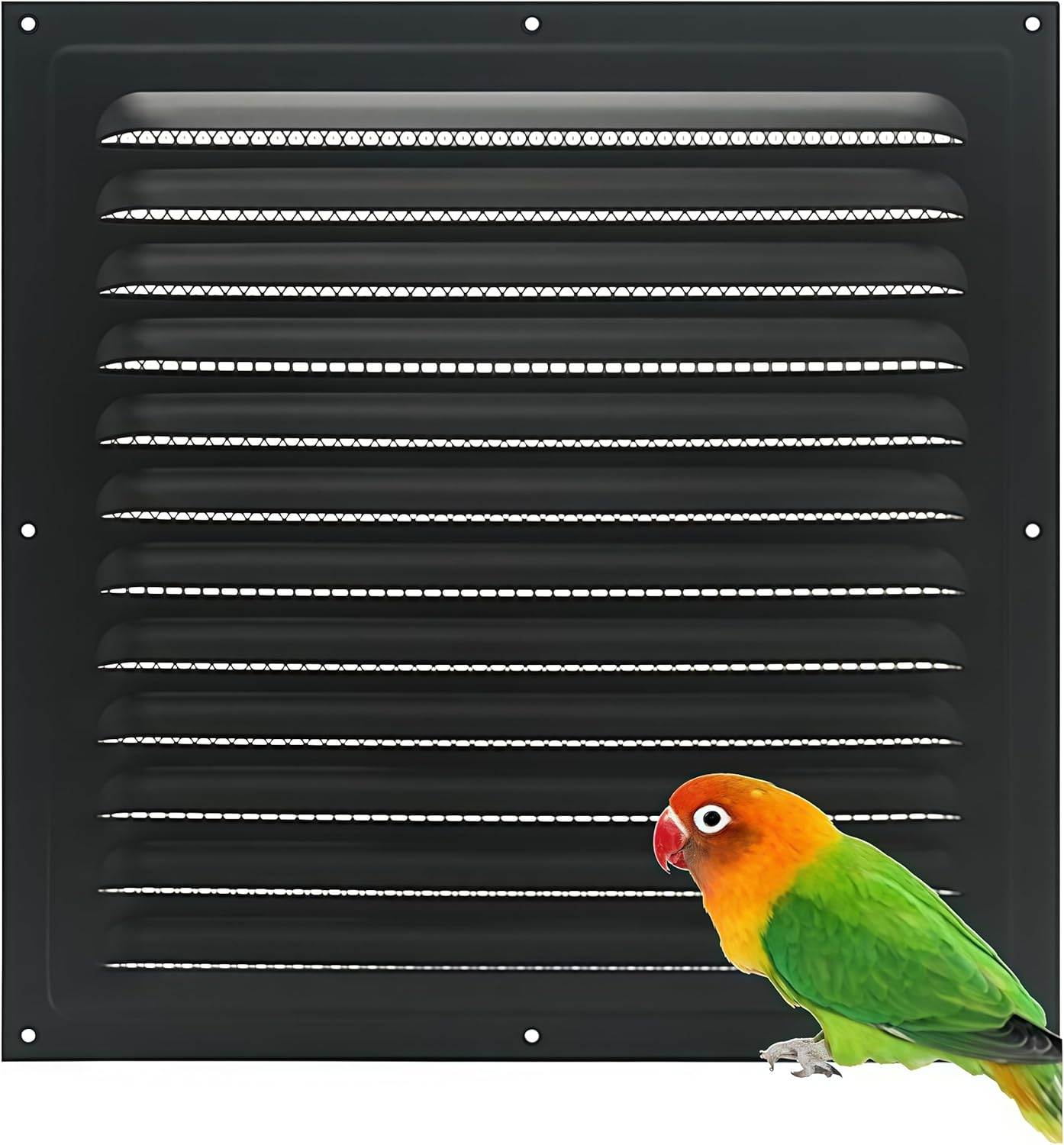 Black Air Vent Cover, Attic Vent Soffit Vent Wall Vent Metal Shed Vent Square Vent Louver Vent Grille with Built-In Insect Screen for Exterior Door House Attic Garage Ceiling, 30X30Cm image number 1