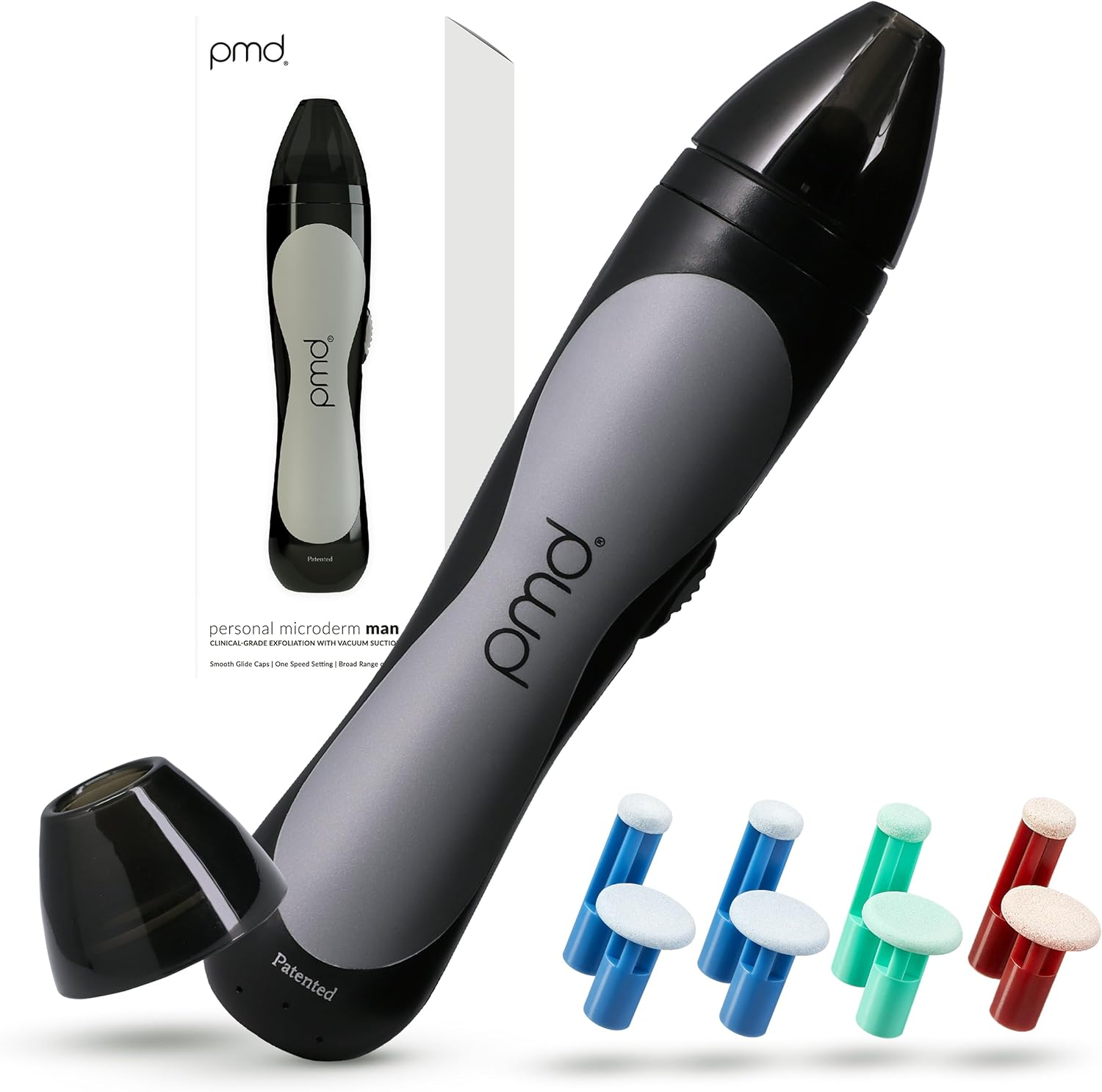 PMD Personal Microderm Man - At-Home Microdermabrasion Machine with Kit for Face & Body - Exfoliating Crystals and Vacuum Suction for Bold and Striking Skin image number 6