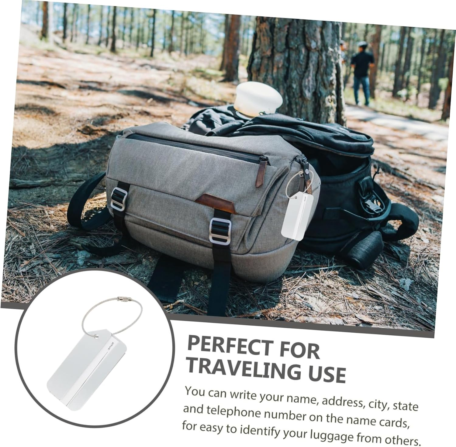 CLISPEED 6Pcs Luggage Tag Aluminum Alloy Travel Checked Boarding Suitcase Tag for Luggage Identification at Airport image number 3