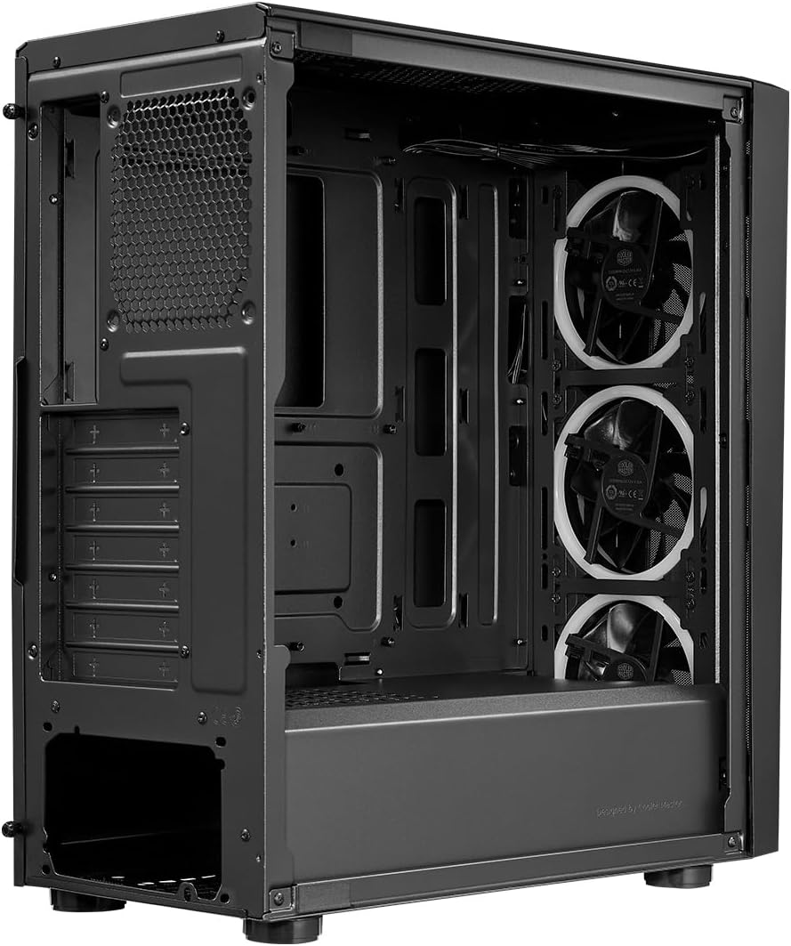 Cooler Master CMP 510 PC Case - Mid-Tower Chassis with ARGB Strip, Mesh Front Intake, 3 X 120Mm ARGB Fans, Tempered Glass Side Panel, Versatile Cooling & Component Support, Breathable PSU Shroud
