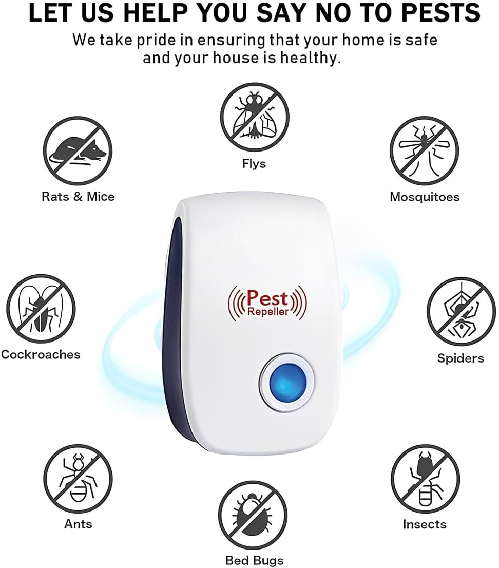 Vivva Ultrasonic Pest Repeller Electronic Plug in Indoor Sonic Repellent Pest Control for Bugs Roaches Insects Mice Spiders Mosquitoes (4)