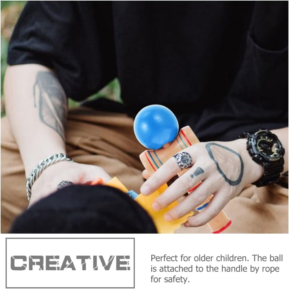 SAFIGLE 2Pcs Educational Toys Kendama Toy for Kids Wooden Kendama Toys Creative Indoor Games and Skill Balance Games, Kids Educational Sports image number 5