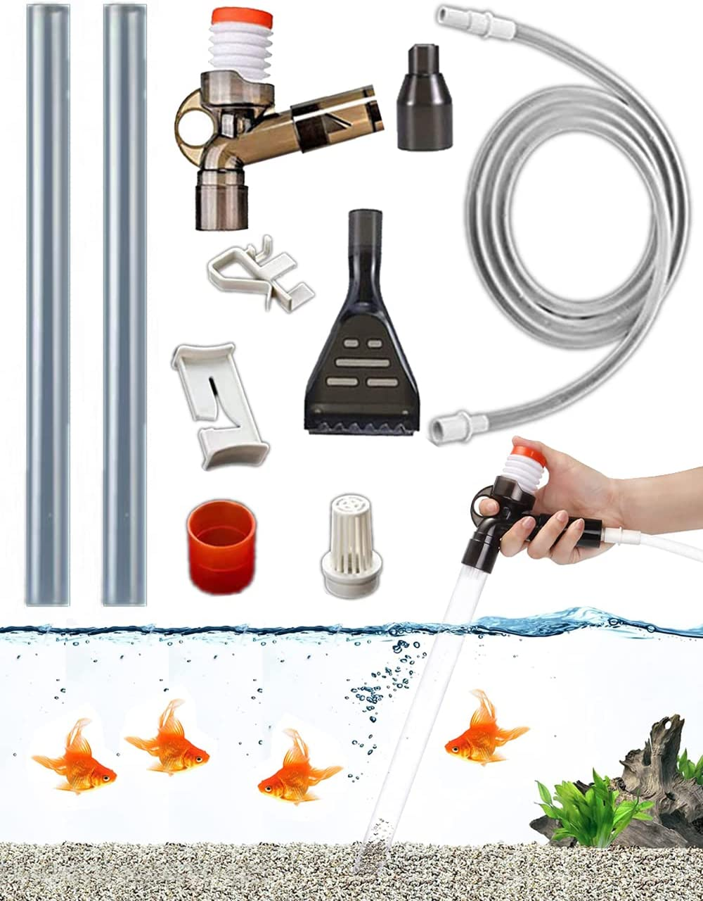 9 PCS Fish Tank Aquarium Gravel Cleaner, Fish Tank Cleaner Kit, Quick Water Change Aquarium Cleaner with Glass Scraper and Adjustable Water Flow Controller Cleaning Accessories, Filter Gravel Cleaning image number 3