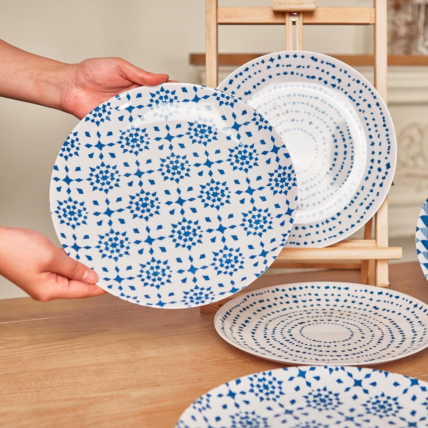 Zayton Melamine Dinner Plate 11 Inch Plastic Bread Outdoor Butter Plates Set Lightweight Shatter Proof Chip Resistant Camper RV Break-Resistant for Everyday Use