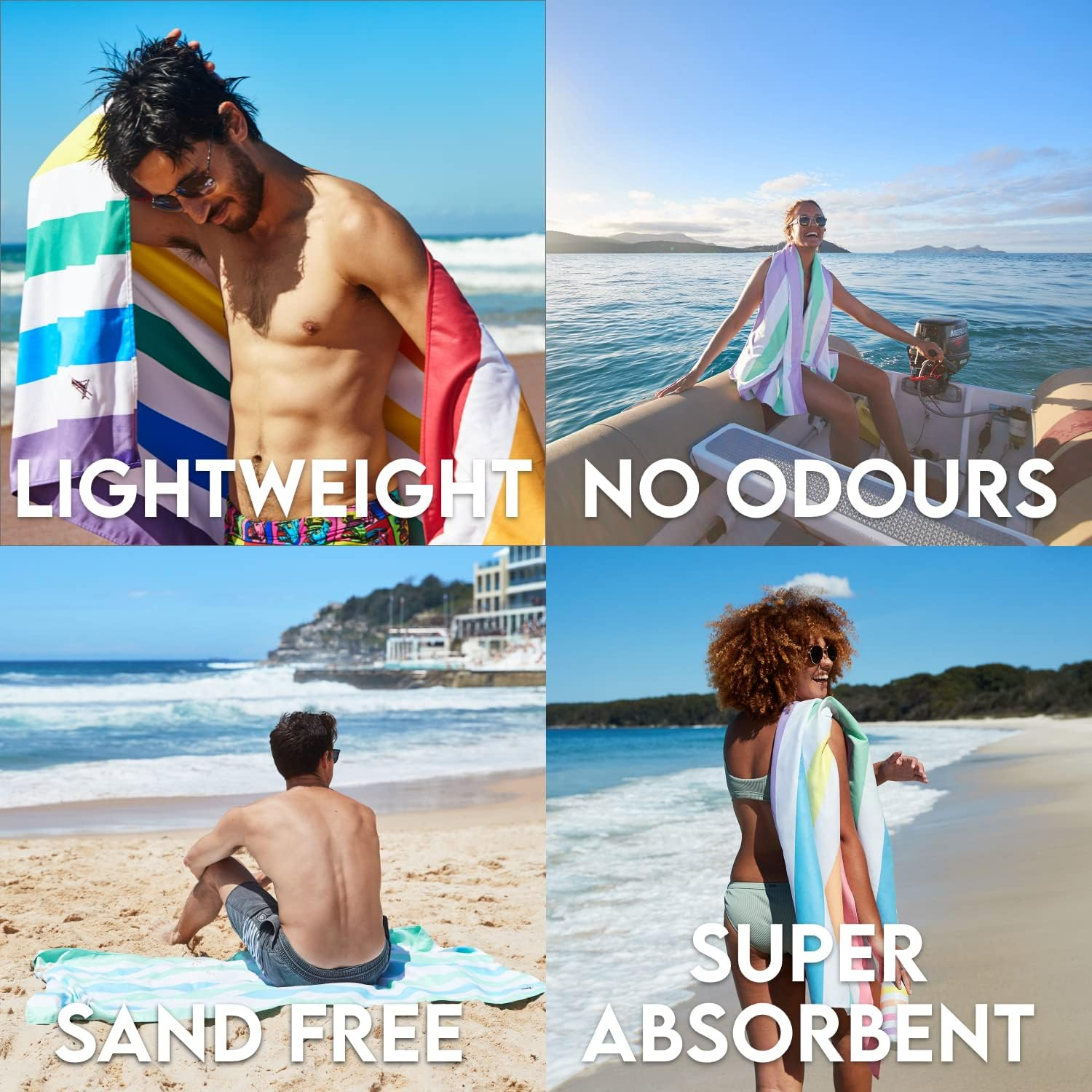Dock & Bay Beach Towel - Quick Dry, Sand Free - Compact, Lightweight - 100% Recycled - Includes Bag - Summer - Rainbow Skies - Large (160X90Cm, 63X35) image number 6