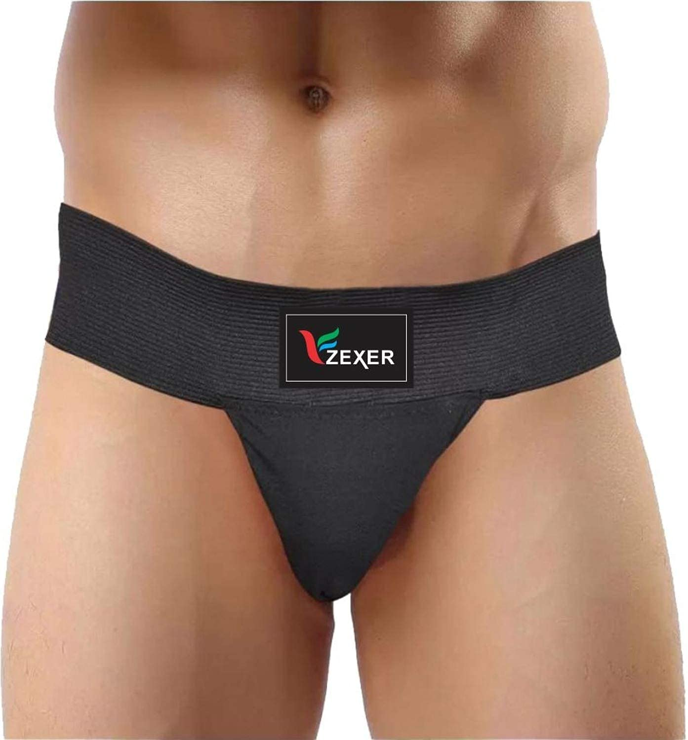 Zexer Cotton Hernia Supporter with Cup Pocket Athletic Fit Brief Multi Sports Underwear Outdoor Inner and Wear Medical Supporter (Pack of 5, Medium)