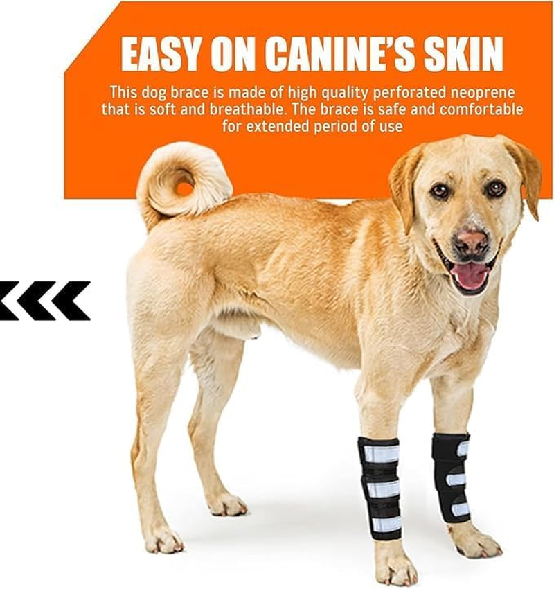 Crovakeu 2PCS Dog Wrist Brace Front Leg - Adjustable Compression Wrap for Injury Recovery & Sprains, 16X14X5 Inch Protective Foreleg Sleeve Support for Small to Medium Dogs image number 5