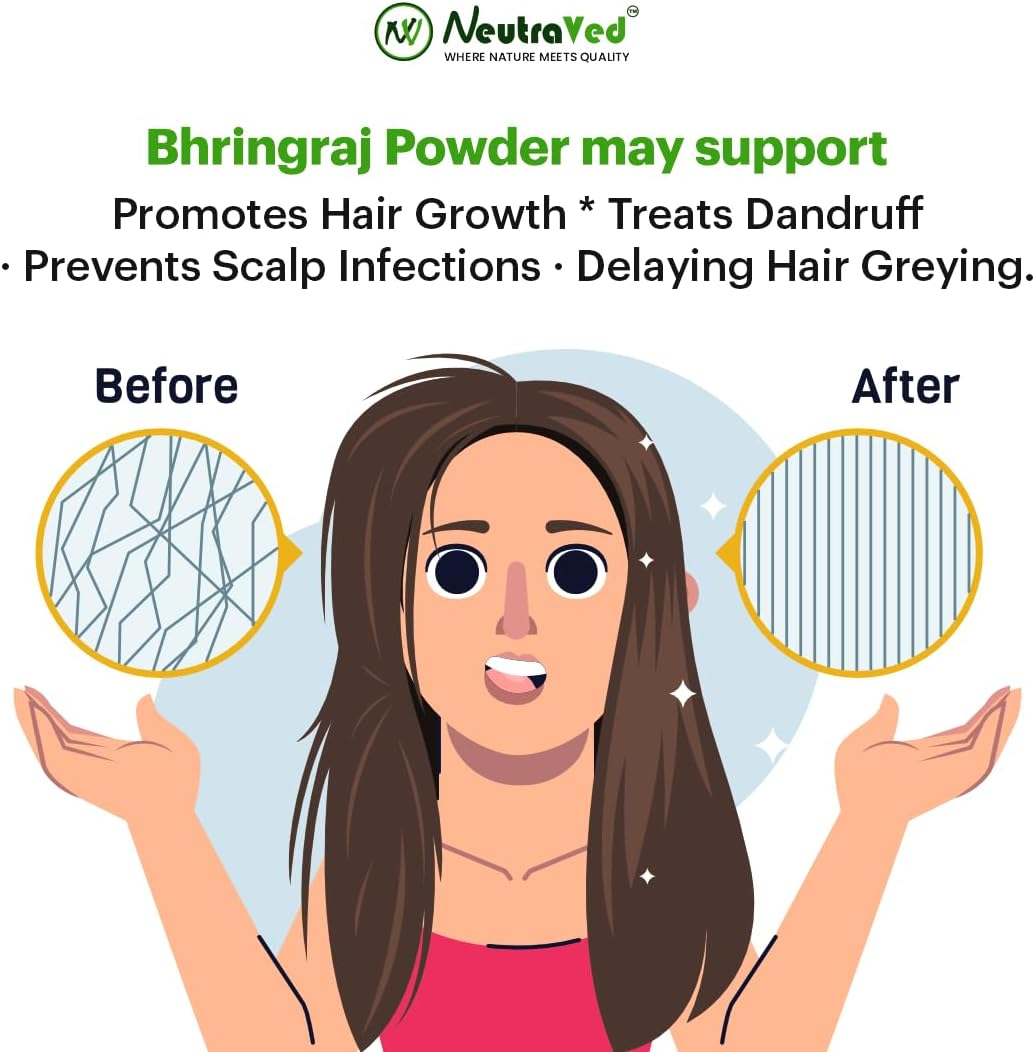 Neutraved Bhringraj Powder| Natural Bhringraj Powder for Hair - 200G image number 1
