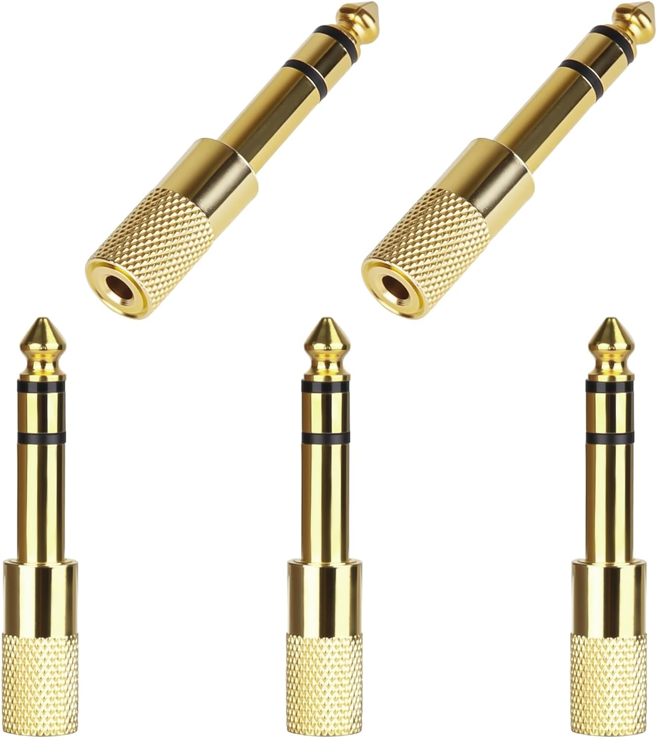 5 Pcs Dual Channel 6.35Mm (1/4 Inch) Male to 3.5Mm (1/8 Inch) Female Headphone Adapter, Stereo Audio Jack Adapter for Speaker Amp Headphone for Music Lover Home Video User(Not Supported Mono image number 1