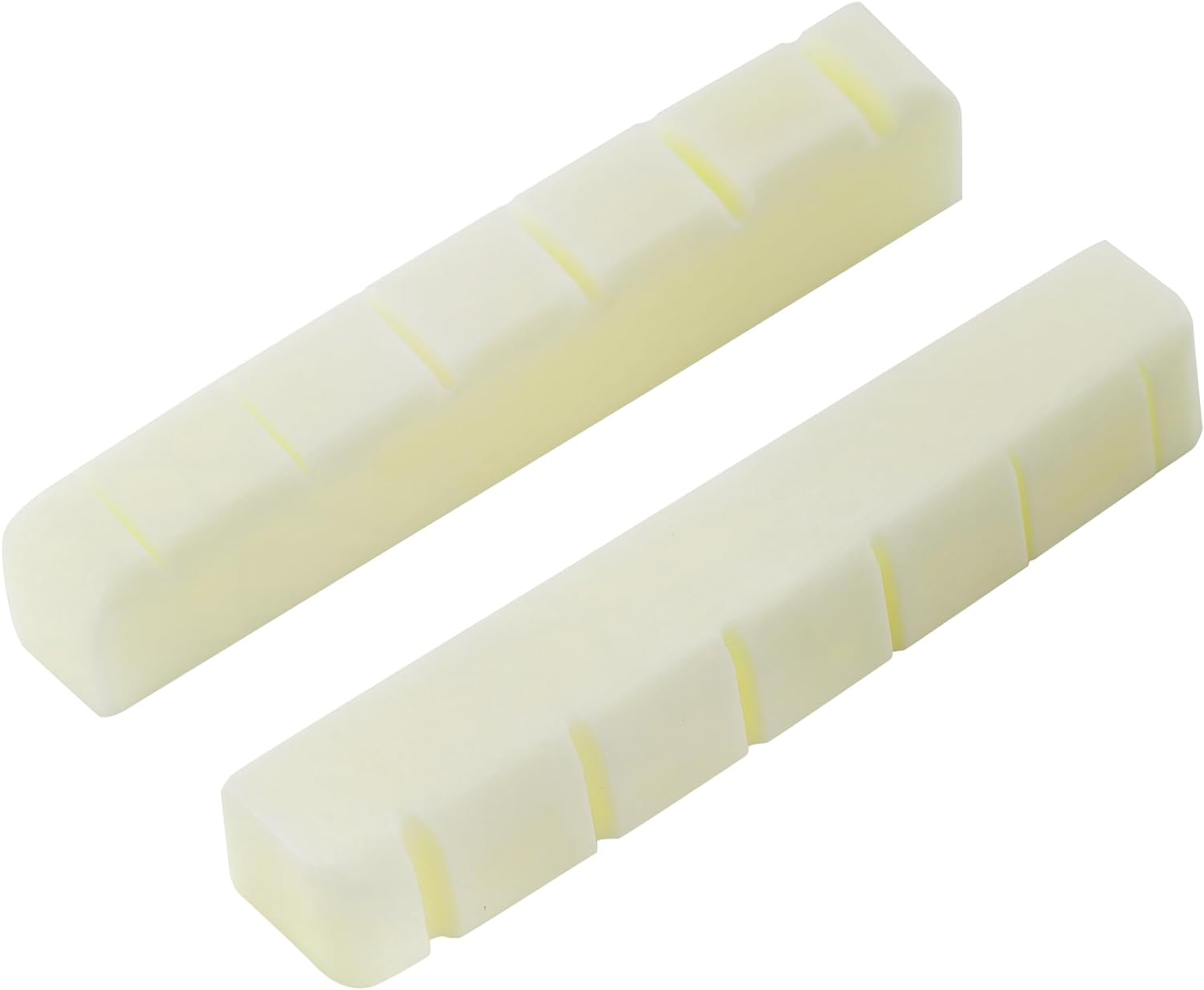 Musiclily Pro 42.95Mm Flat Bottom Slotted Electric and Acoustic Guitar Bone Nut for 6-String Ibanez and PRS, Ivory (Set of 2) image number 2